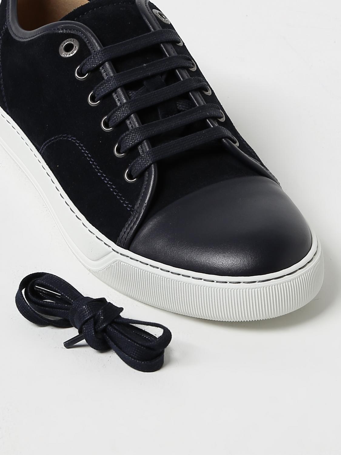 LANVIN SNEAKERS: Sneakers Lanvin in pelle con lacci, Blue Navy - Img 4