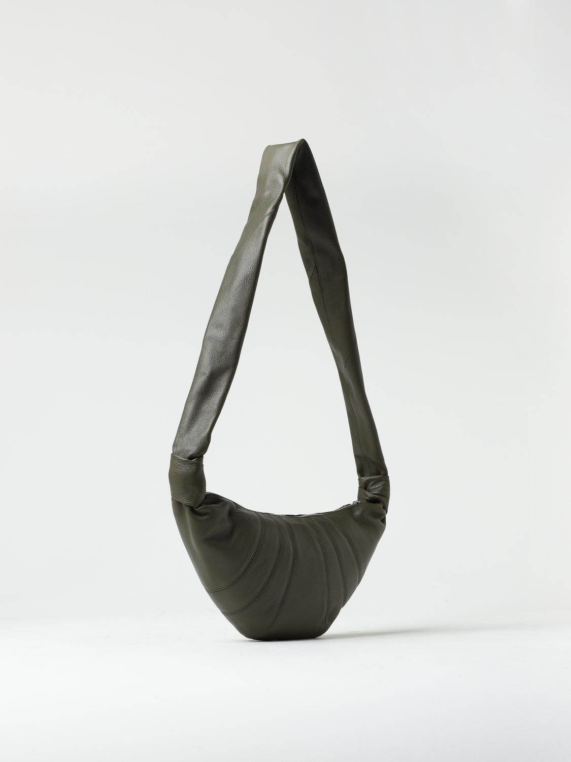 LEMAIRE BORSA A SPALLA: Borsa Croissant Lemaire in pelle trapuntata, Oliva - Img 2