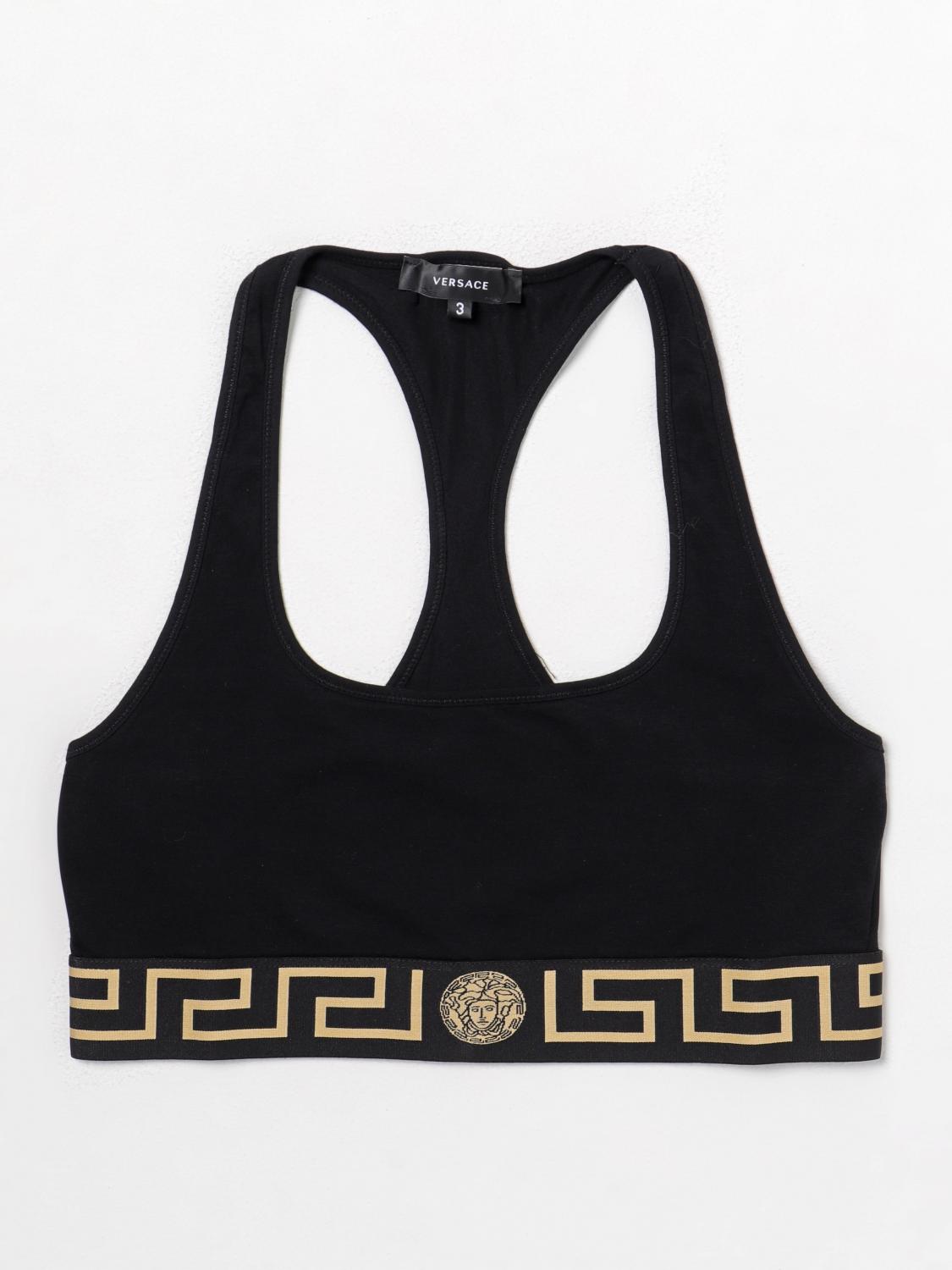 VERSACE INTIMO: Top sportivo Versace in cotone stretch, Nero - Img 1