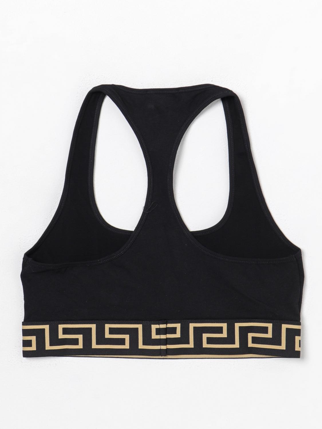 VERSACE INTIMO: Top sportivo Versace in cotone stretch, Nero - Img 2