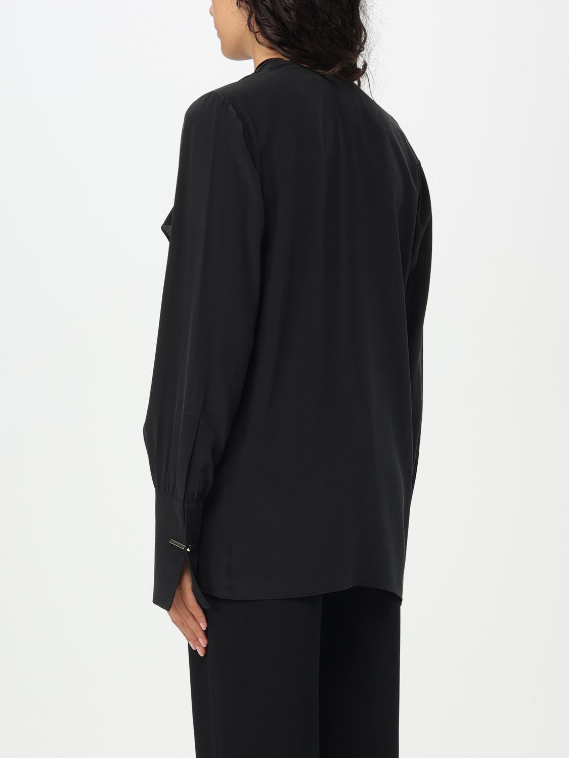 MAX MARA TOP: Blusa Max Mara in seta con volant, Nero - Img 2
