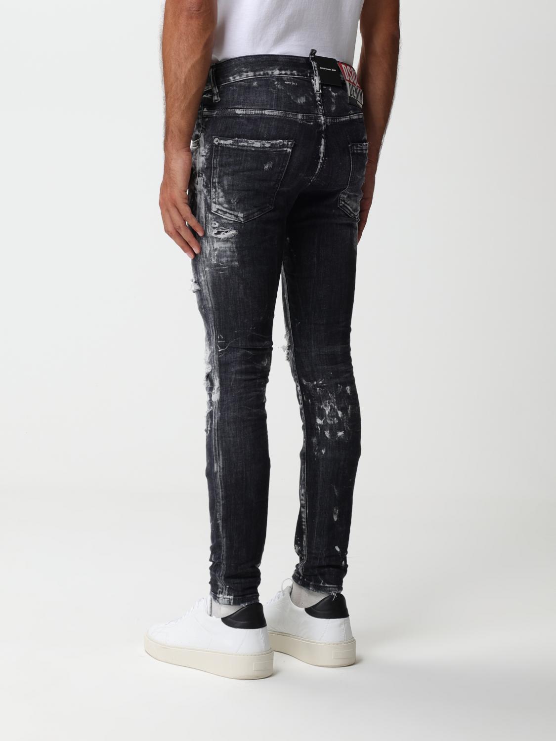 DSQUARED2 JEANS: Dsquared2 jeans in painted and distressed effect denim, Black - Img 3