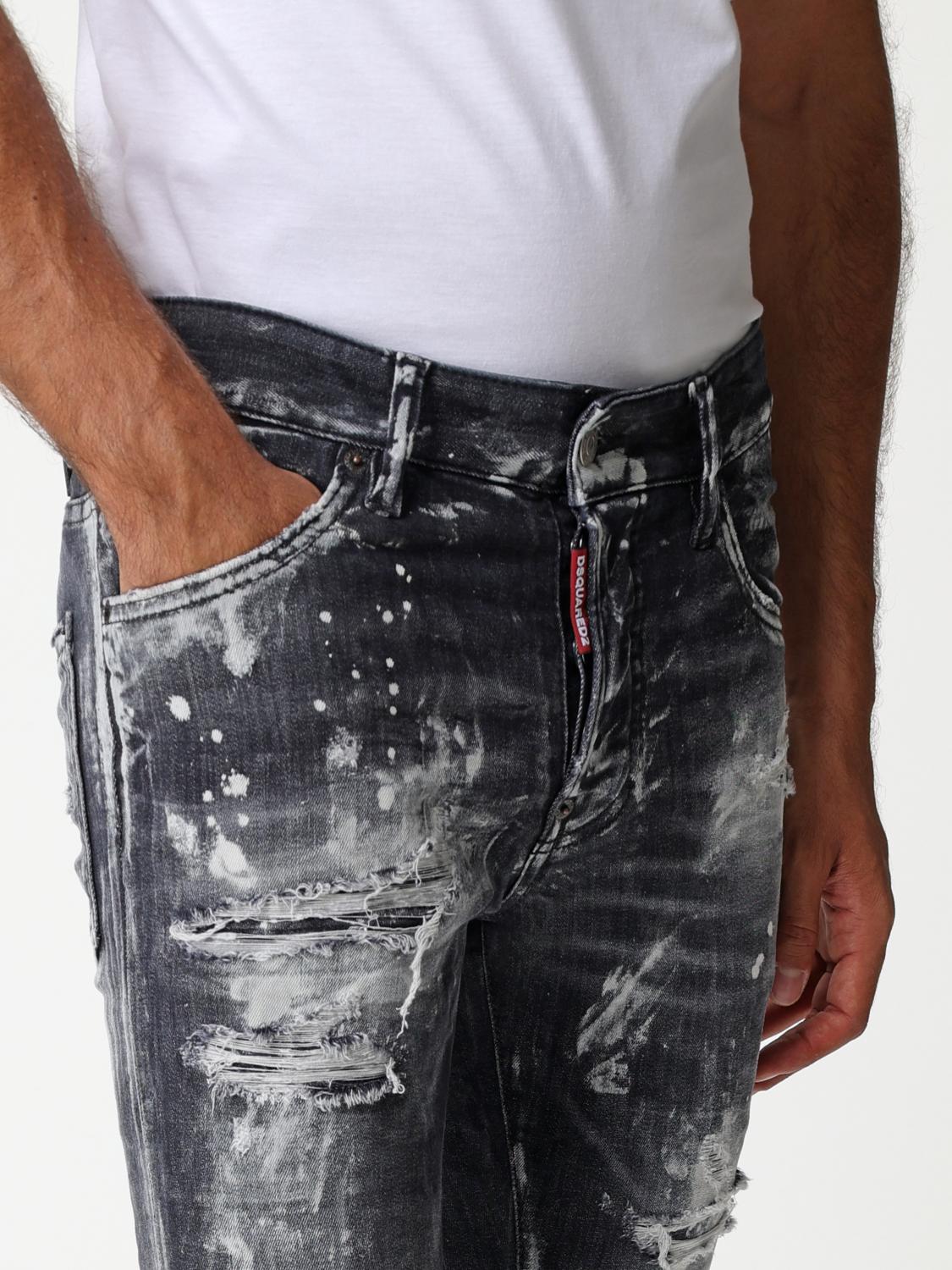 DSQUARED2 JEANS: Dsquared2 jeans in painted and distressed effect denim, Black - Img 4