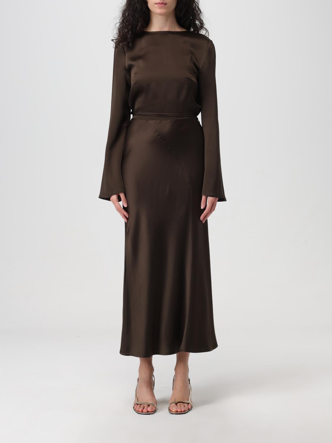 SEMICOUTURE: Abito in misto viscosa Marrone Abito Semicouture