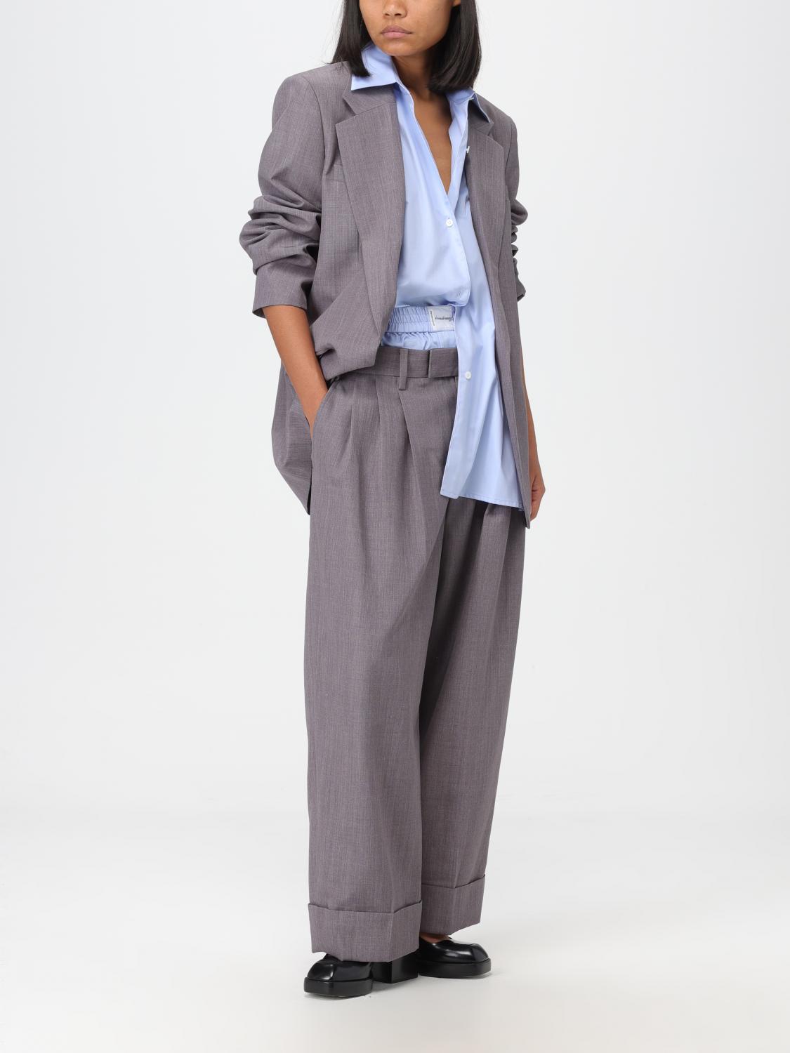 パンツ ALEXANDER WANG GRAY WOOL BLEND PANTS Dark Grey Wool-Blend Pants in DARK GREY MELANGE | alexanderwang®