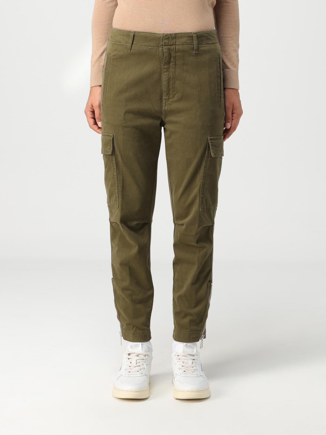 DONDUP PANTALONI: Pantalone cargo Dondup aderente in cotone stretch, Verde - Img 1
