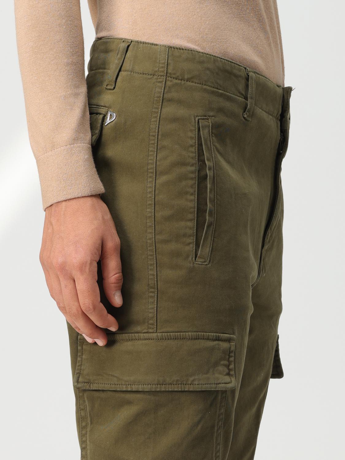DONDUP PANTALONI: Pantalone cargo Dondup aderente in cotone stretch, Verde - Img 3