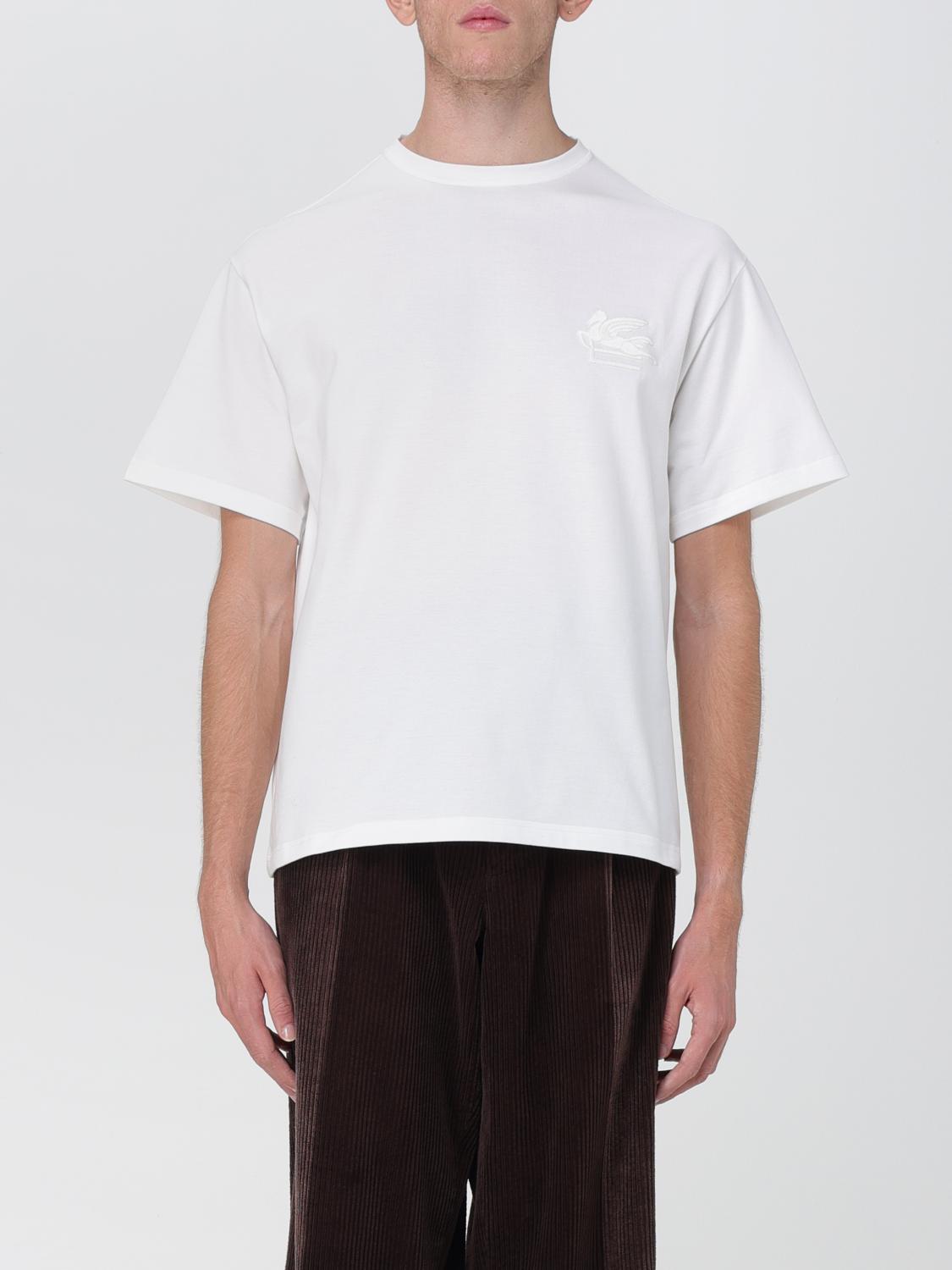 Tシャツ・カットソー ETRO Men T-shirt White 1Y5259730 0990 ETRO: cotton t-shirt with embroidery - White | Etro t-shirt