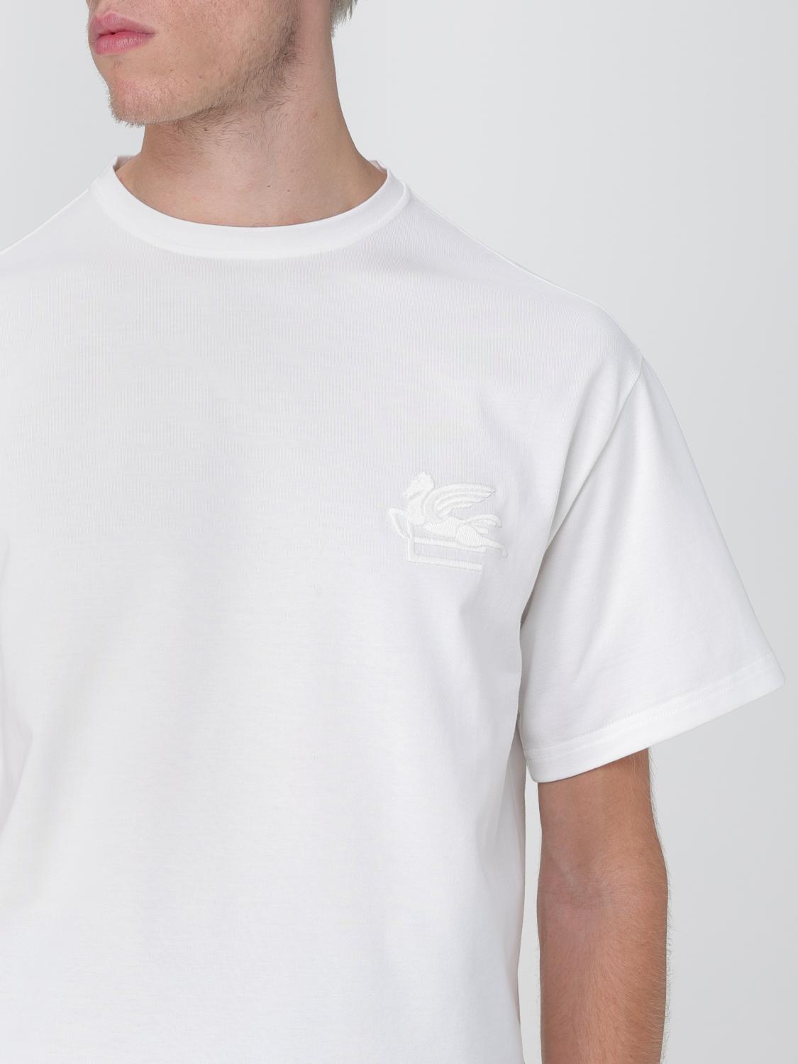 Tシャツ・カットソー ETRO Men T-shirt White 1Y5259730 0990 ETRO: cotton t-shirt with embroidery - White | Etro t-shirt