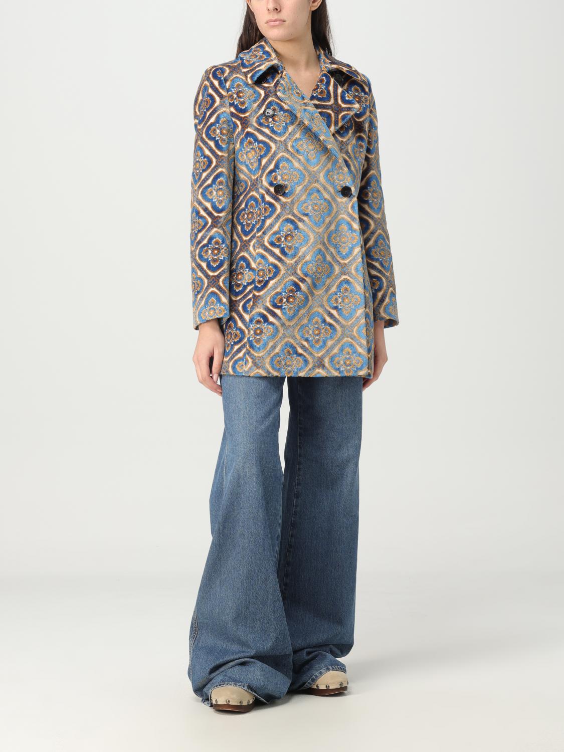 Etro caban in jacquard velvet - Blue | 11450563 | GIGLIO.COM