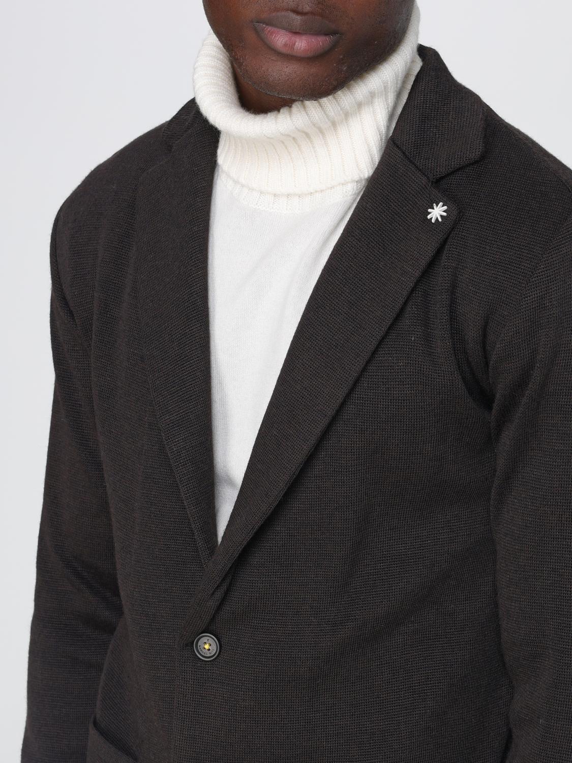 MANUEL RITZ 外套: 外套 男士 Manuel Ritz, 棕色 - Img 4