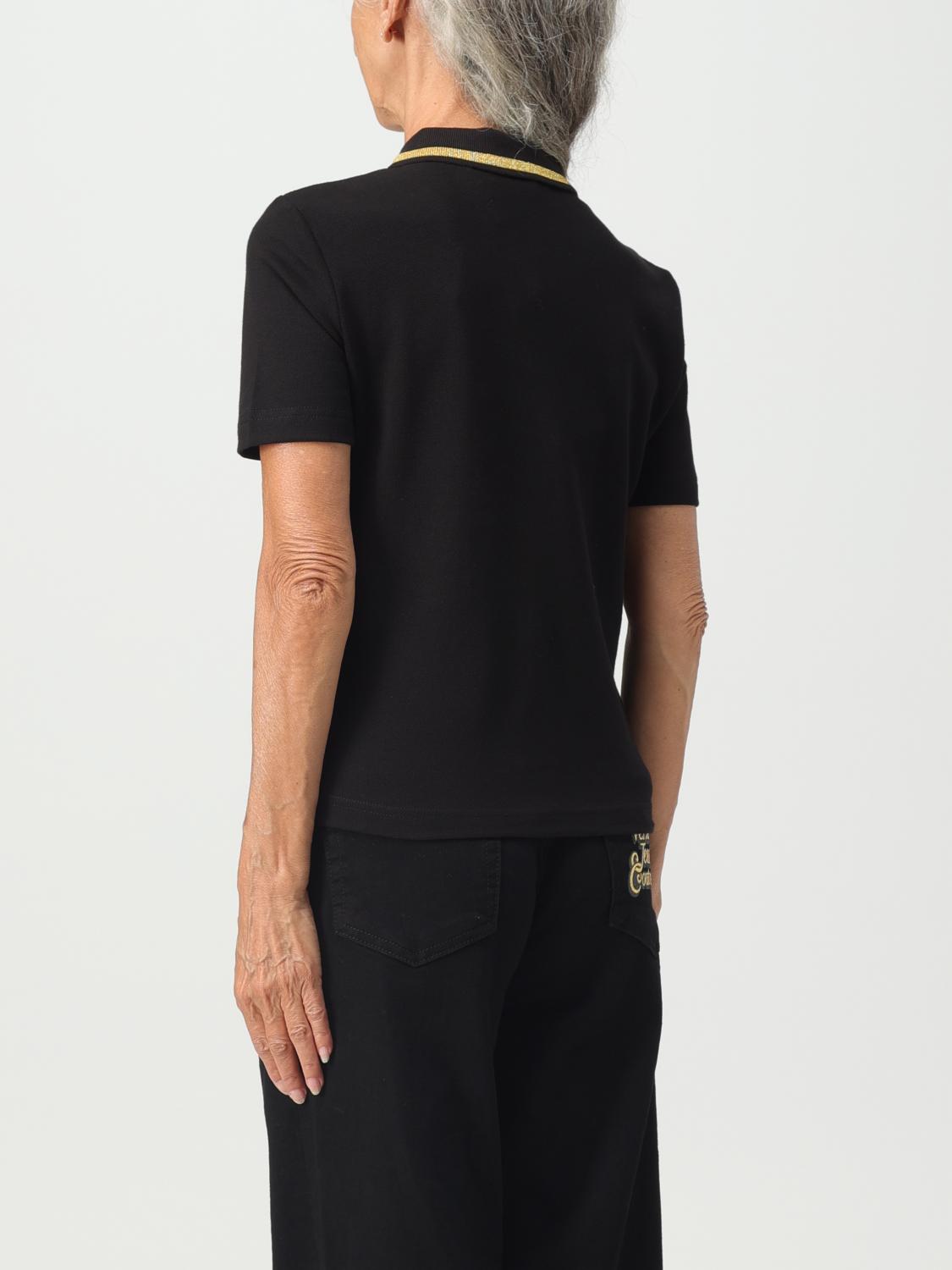 Tシャツ・カットソー VERSACE JEANS COUTURE Woman Polo Shirt Black 76HAGT08CJ01T Versace Jeans Couture Outlet: Polo shirt woman - Black