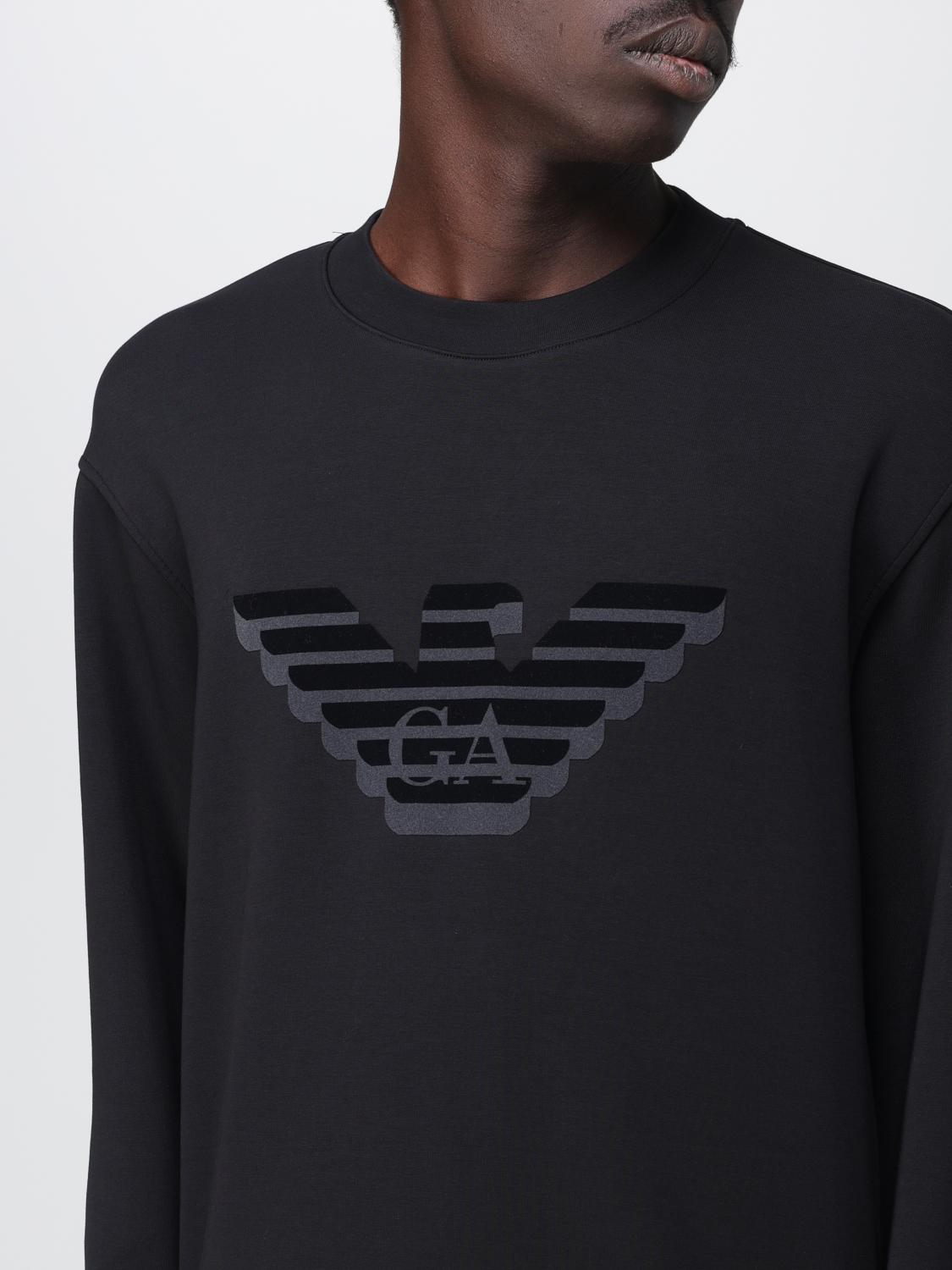 EMPORIO ARMANI SWEATSHIRT: Emporio Armani cotton sweatshirt with logo, Black 1 - Img 3