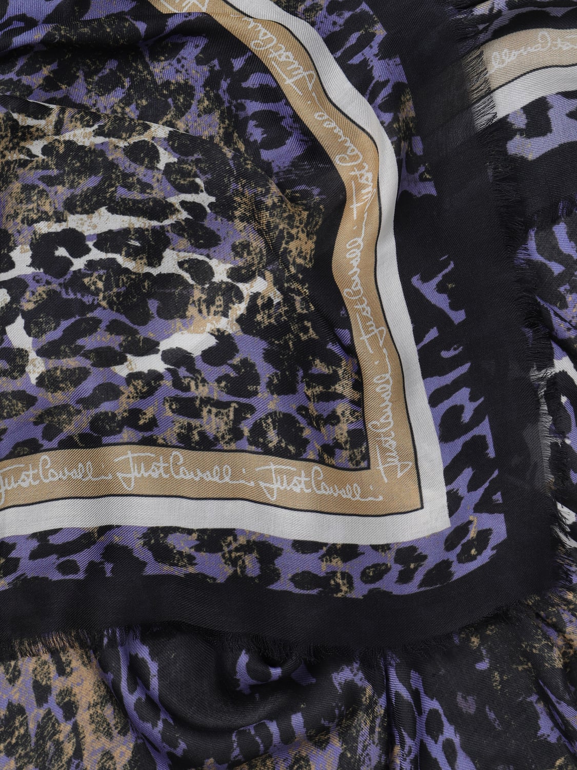 JUST CAVALLI SCIARPA: Sciarpa Just Cavalli in modal stampa animalier all over, Viola - Img 3