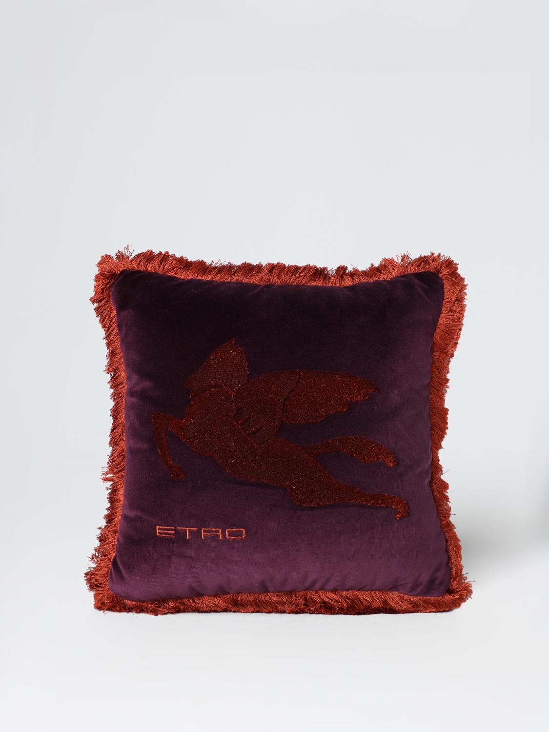 ETRO HOME CUSCINI: Cuscino di velluto Etro Home, Viola - Img 1