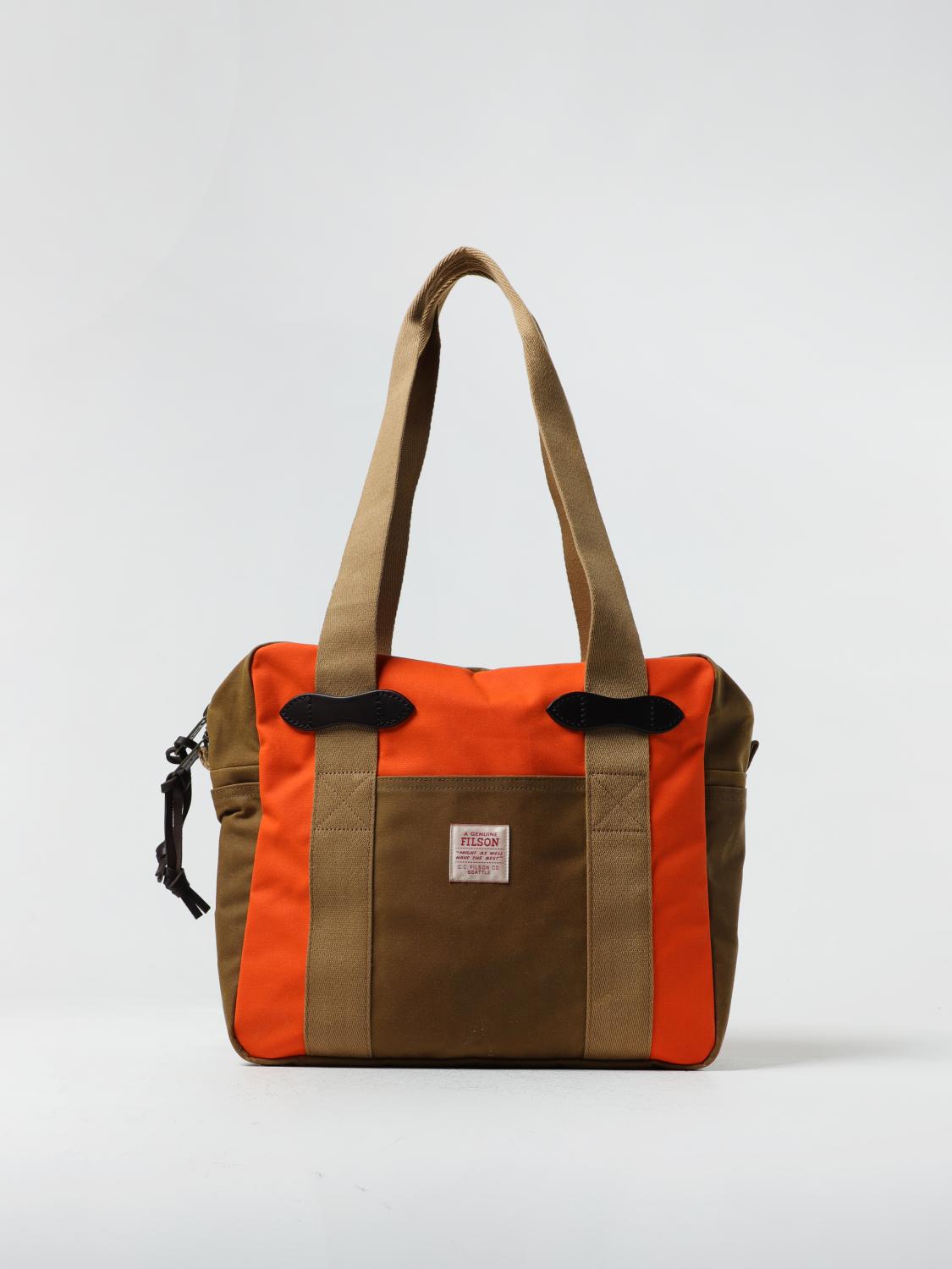 FILSON BORSA: Borsa Tin Cloth Filson in cotone cerato e nylon, Arancione - Img 1