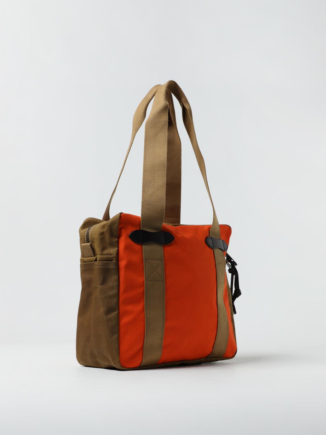 FILSON BORSA: Borsa Tin Cloth Filson in cotone cerato e nylon, Arancione - Img 2