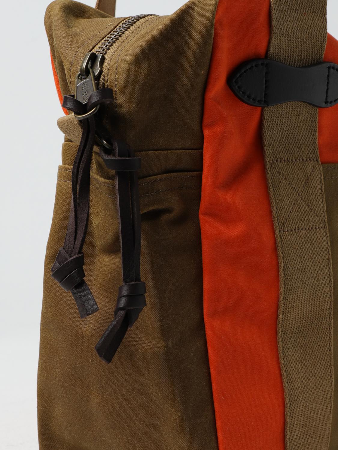 FILSON BORSA: Borsa Tin Cloth Filson in cotone cerato e nylon, Arancione - Img 3