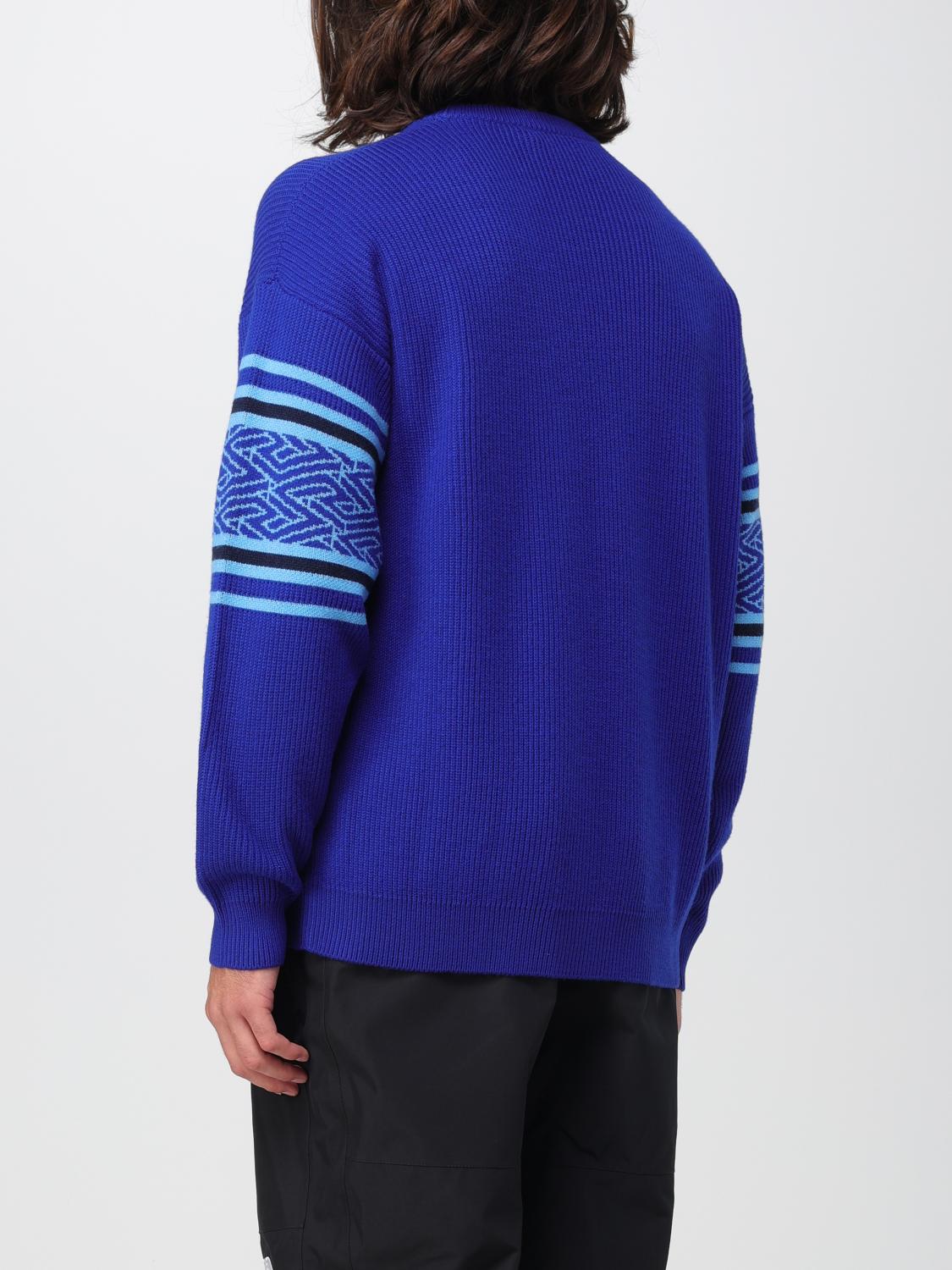 Versace sweater in tricot wool with Medusa jacquard - Blue