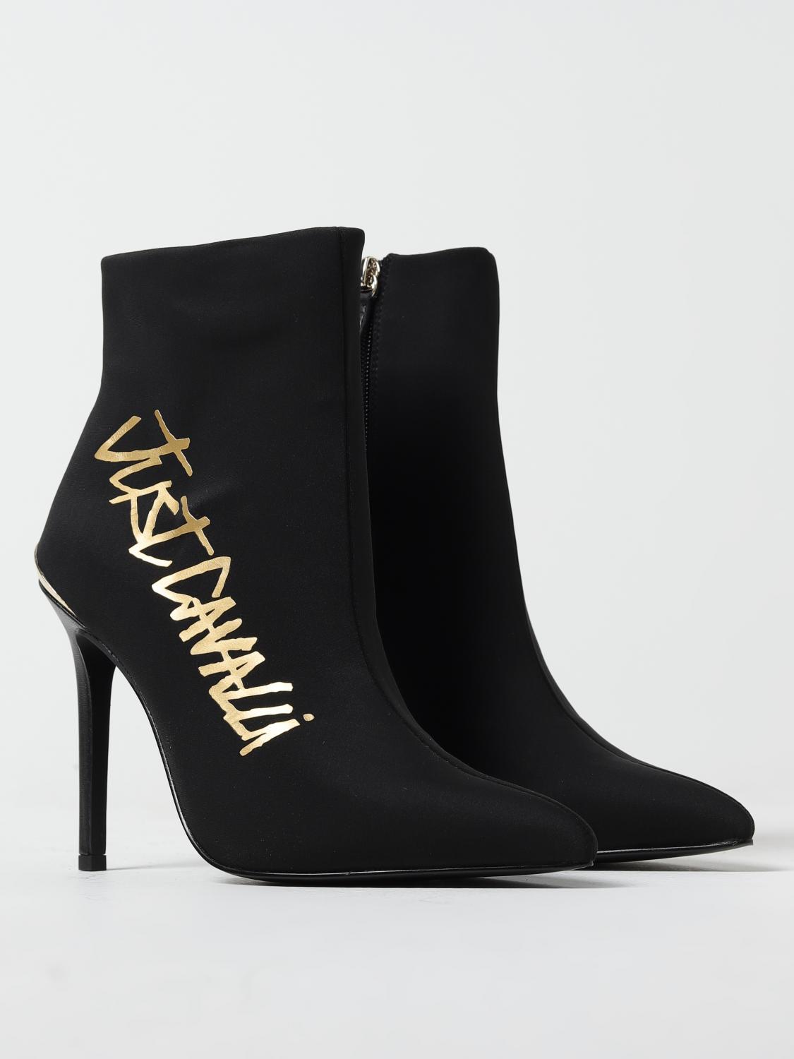 JUST CAVALLI: Flat ankle boots woman - Black | Just Cavalli