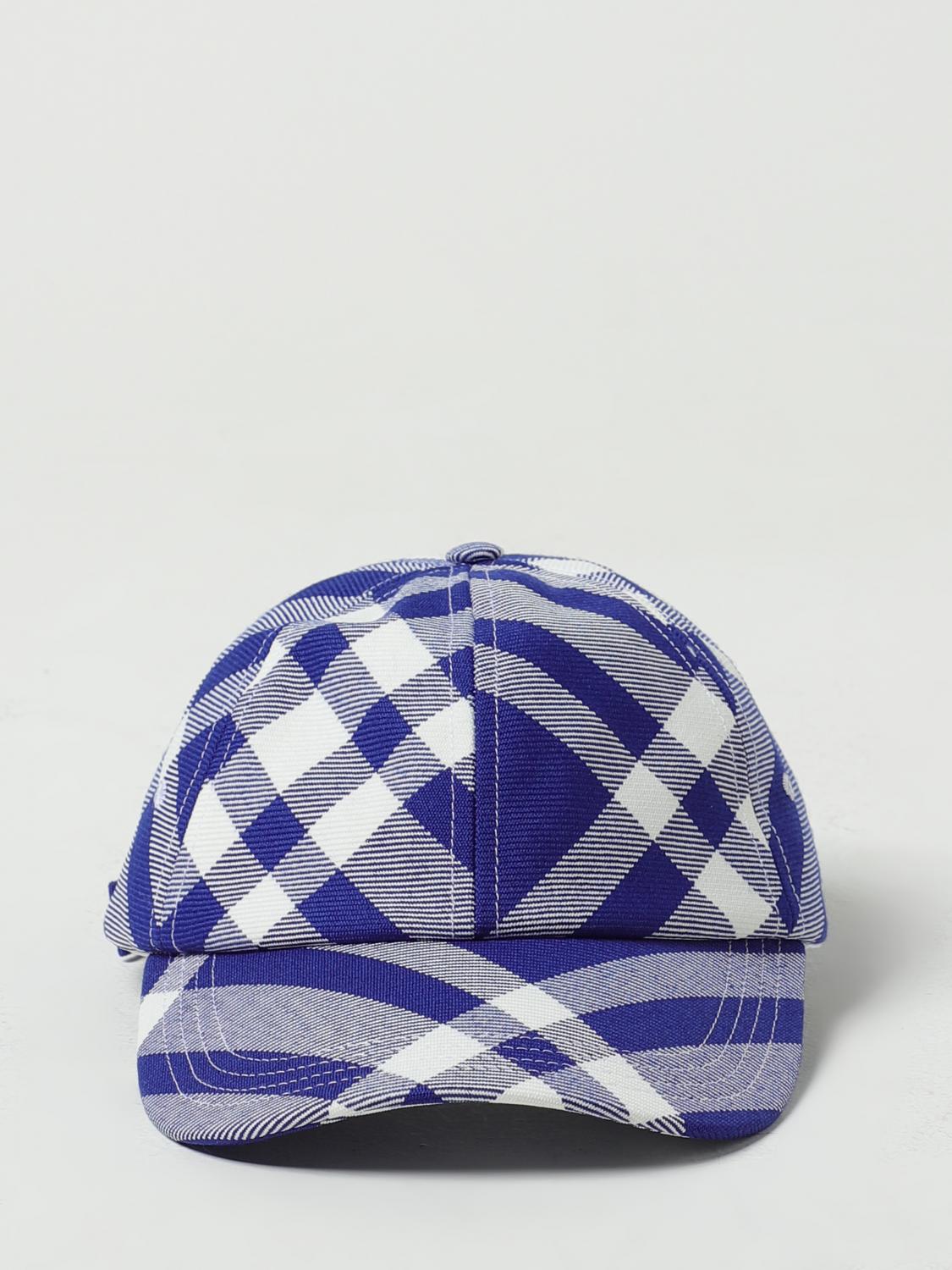 BURBERRY HAT: Burberry check wool blend hat, Blue - Img 2