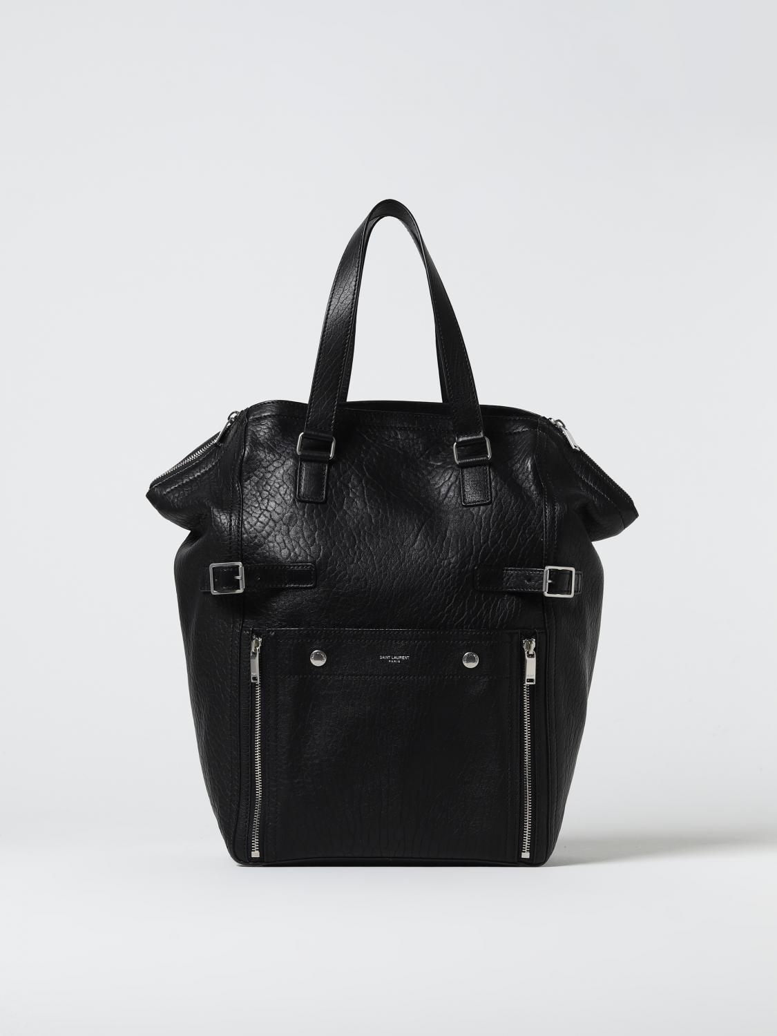 SAINT LAURENT BORSA: Borsa Downtown Saint Laurent in pelle a macro grana, Nero - Img 1