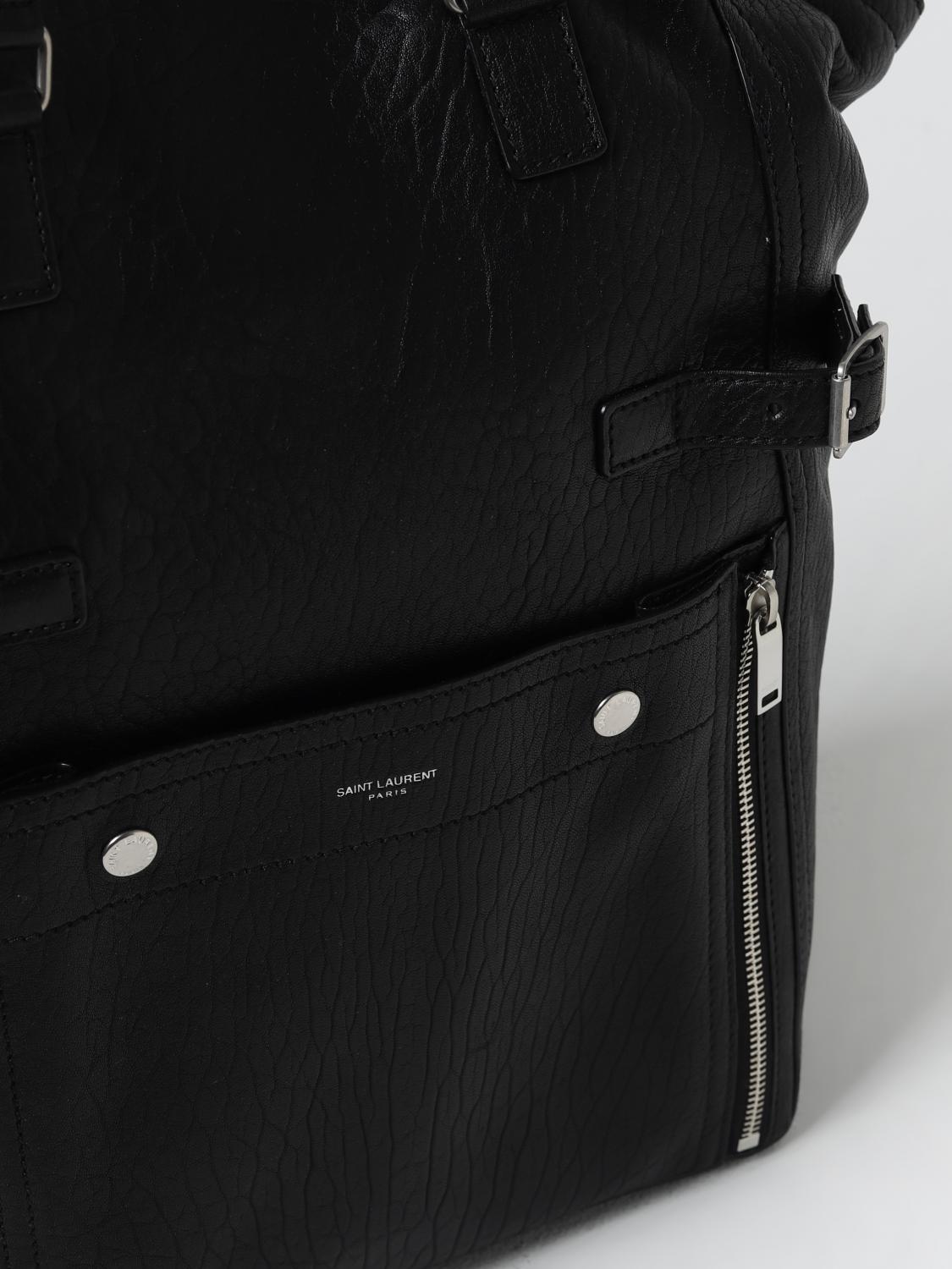 SAINT LAURENT BORSA: Borsa Downtown Saint Laurent in pelle a macro grana, Nero - Img 4