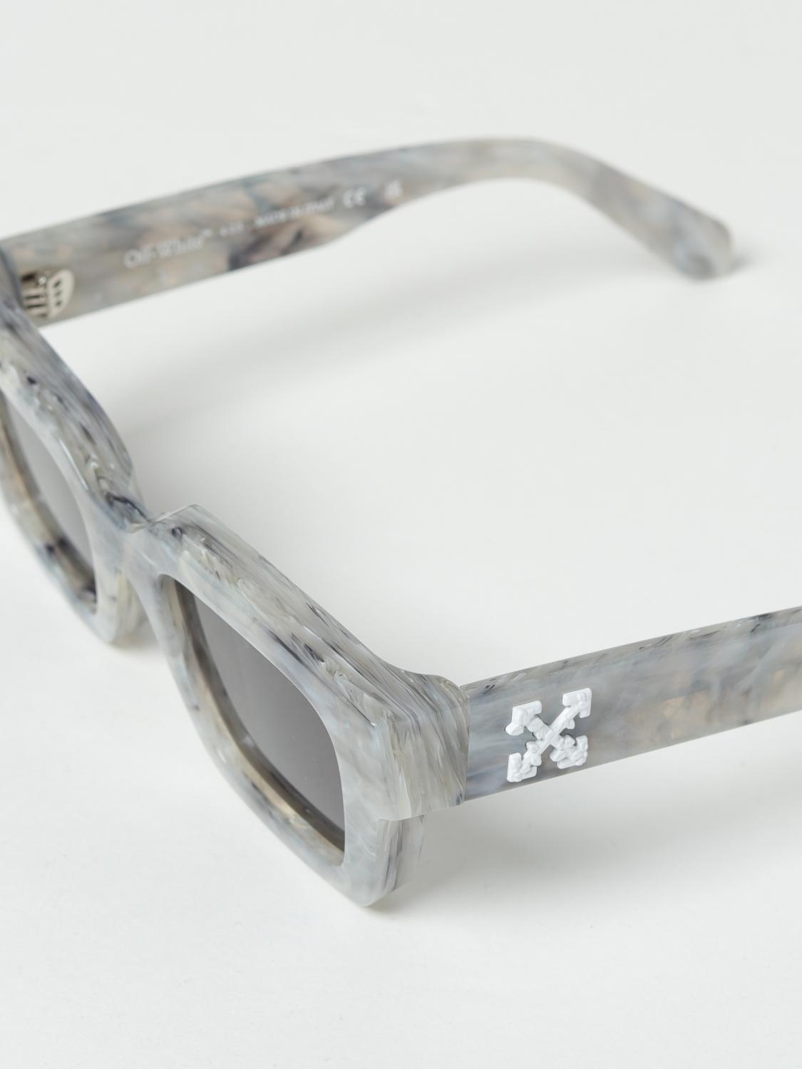 Off-White Gray Marbled Acetate Sunglasses Temple Arm Off-White Eyewear Virgil rectangle-frame Sunglasses | Grey  main image 4