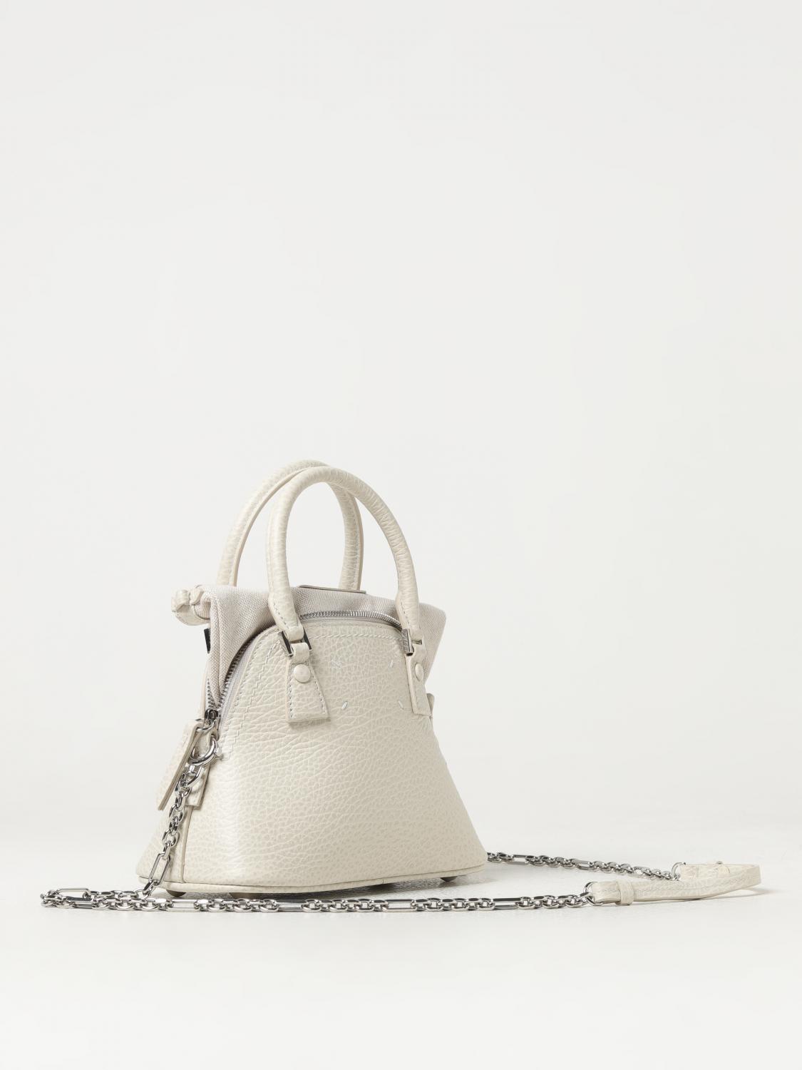 MAISON MARGIELA MINI BAG: Maison Margiela 5AC bag in grained leather, White - Img 2