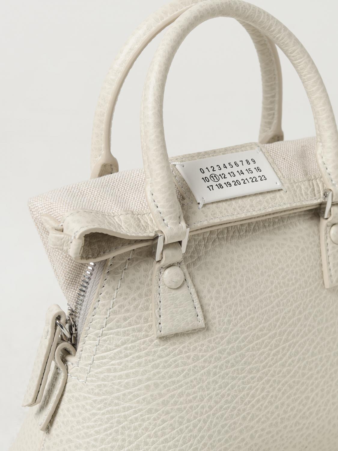MAISON MARGIELA MINI BAG: Maison Margiela 5AC bag in grained leather, White - Img 3
