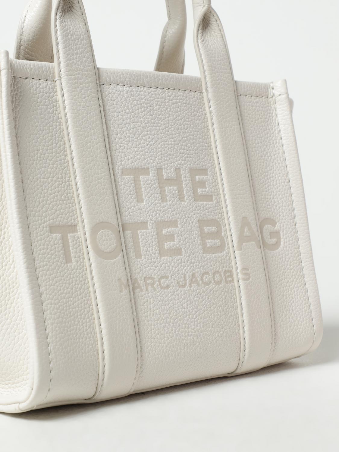 MARC JACOBS BOLSO DE MANO: Bolso The Small Tote Bag Marc Jacobs de piel granulada, Blanco - Img 3