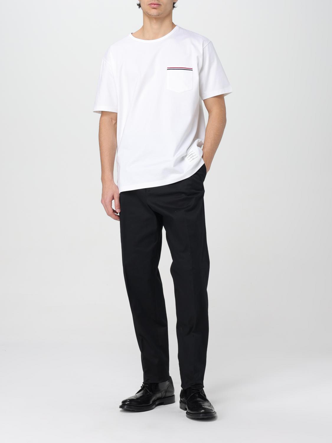 THOM BROWNE T恤: Thom Browne 贴袋棉质T恤, 白色 - Img 2
