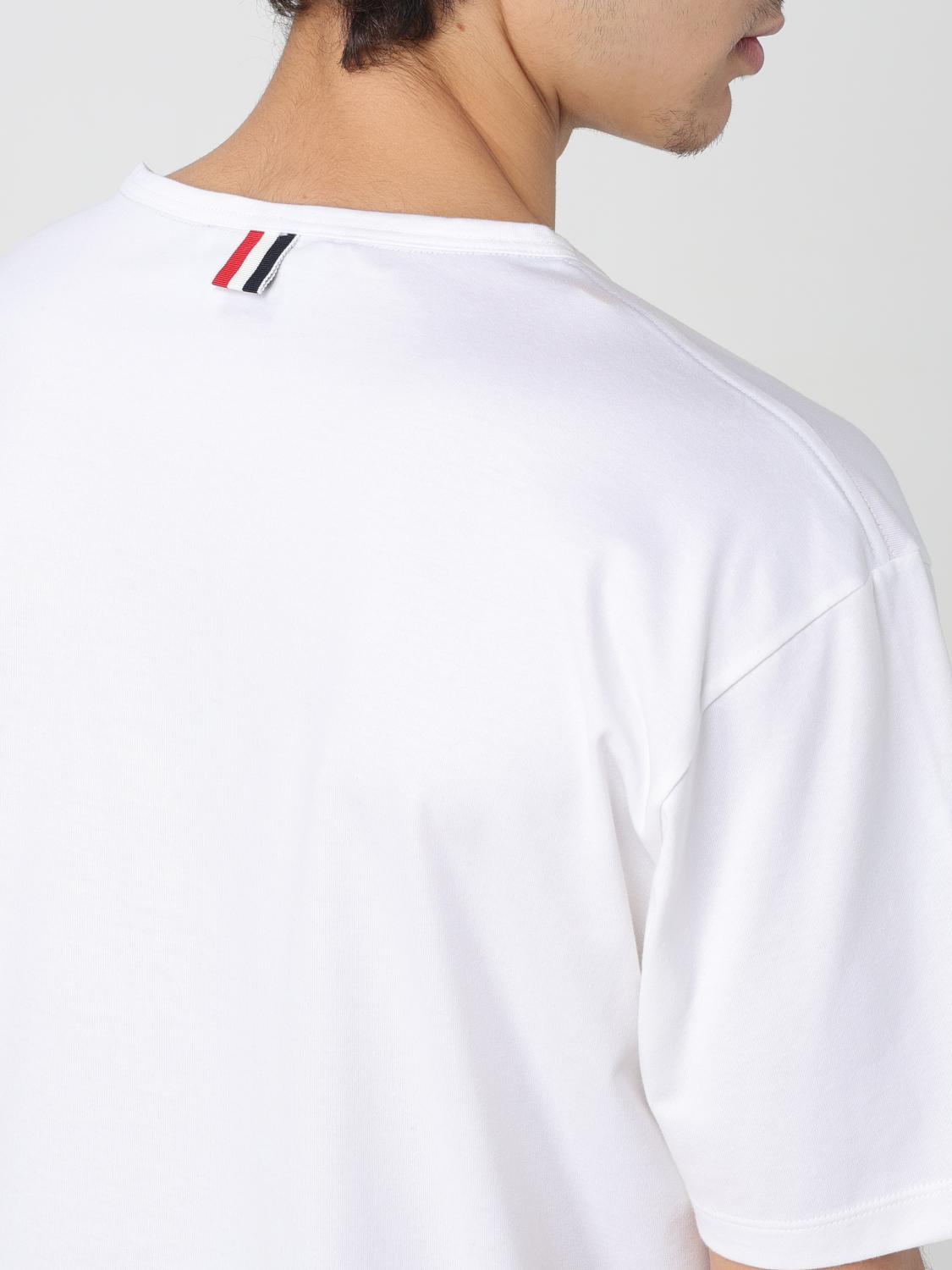 THOM BROWNE T恤: Thom Browne 贴袋棉质T恤, 白色 - Img 5