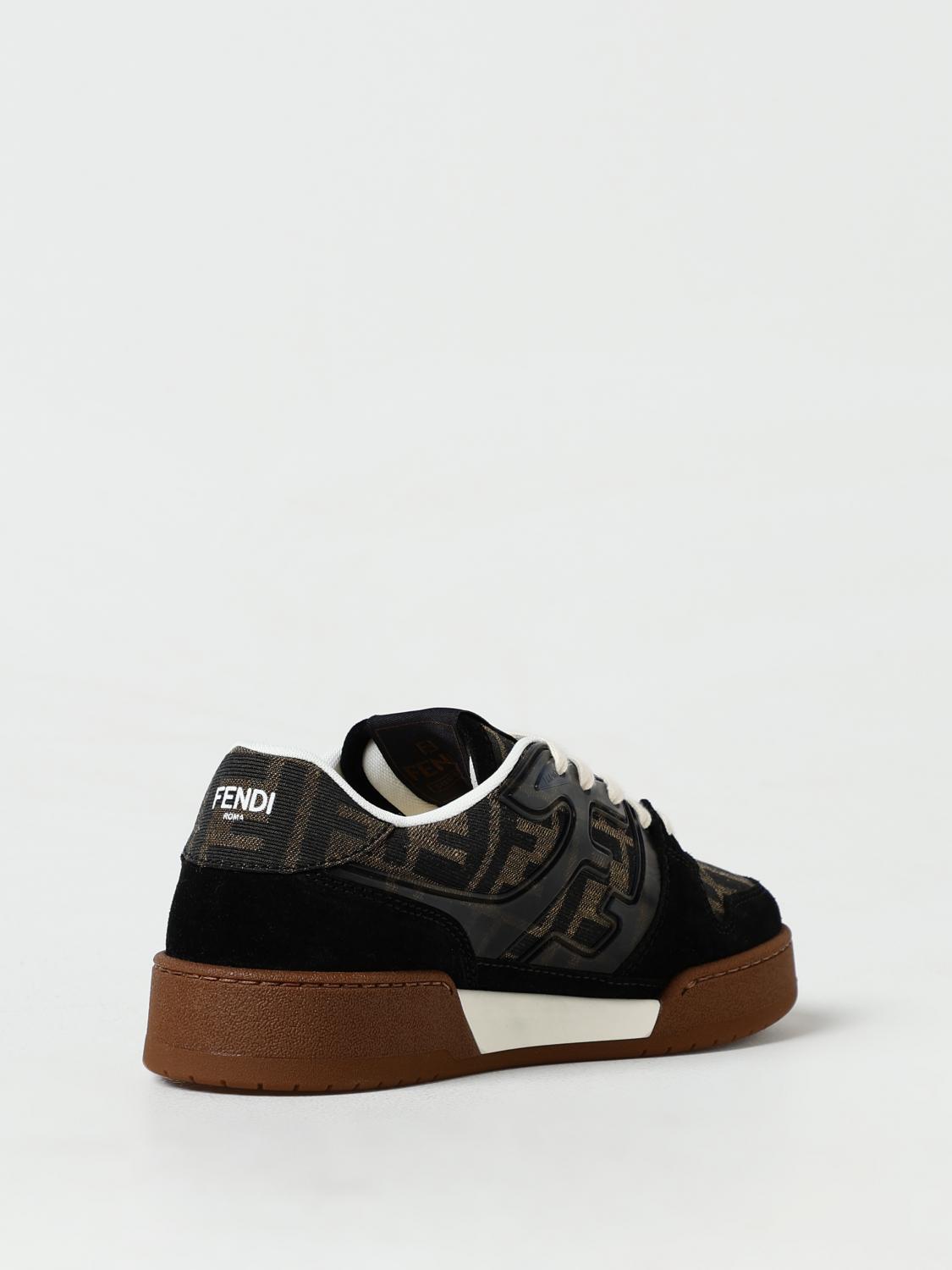 FENDI SNEAKERS: Fendi Match Sneakers aus Jacquard-Stoff und Wildleder, Braun - Img 3