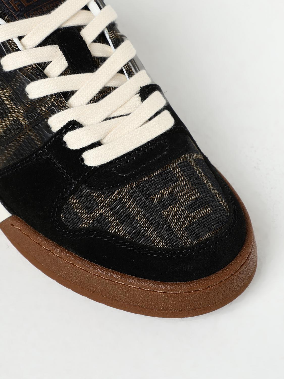 FENDI SNEAKERS: Fendi Match Sneakers aus Jacquard-Stoff und Wildleder, Braun - Img 4