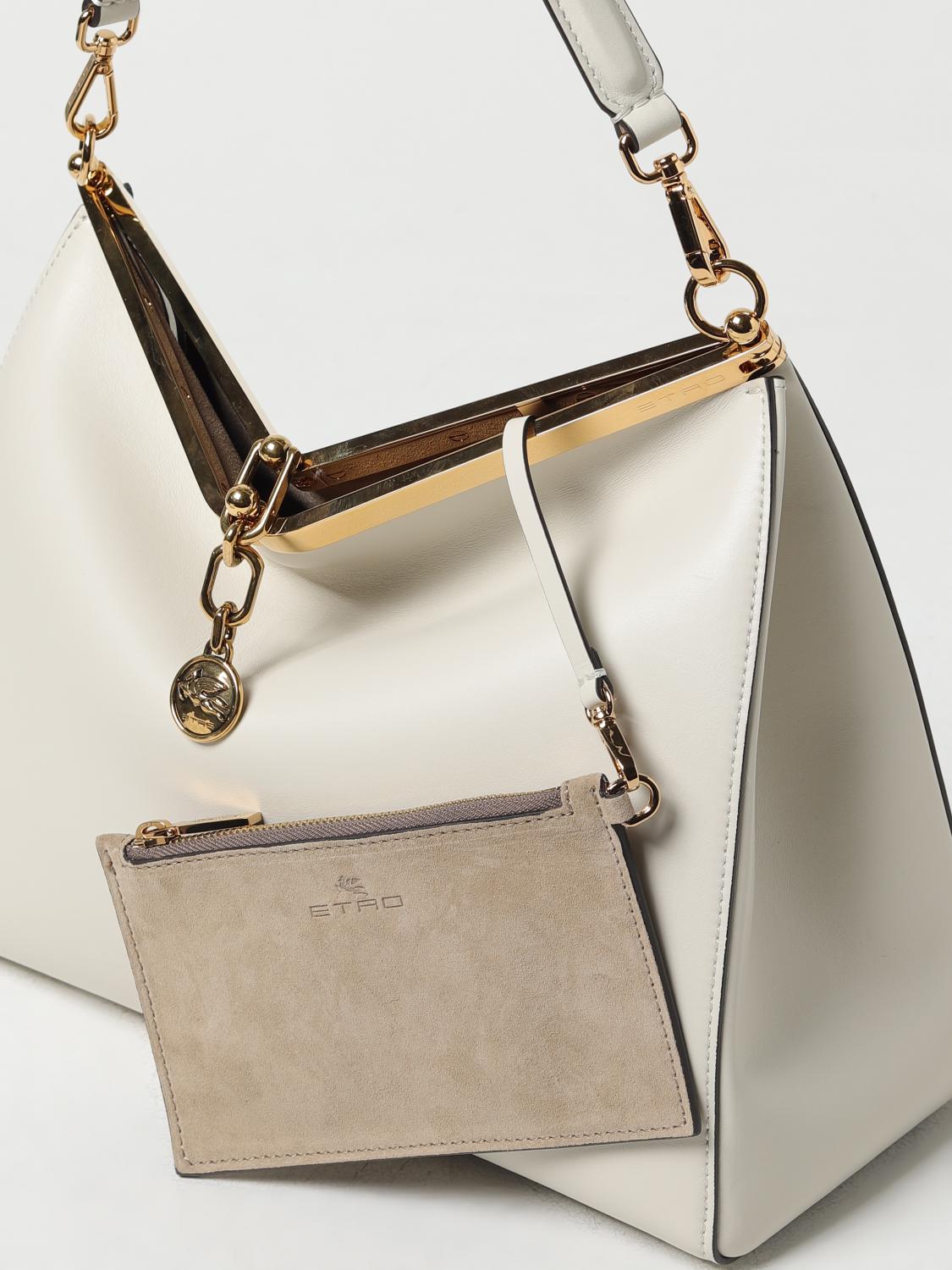 ETRO BORSA A SPALLA: Borsa Vela Etro in pelle, Panna - Img 4