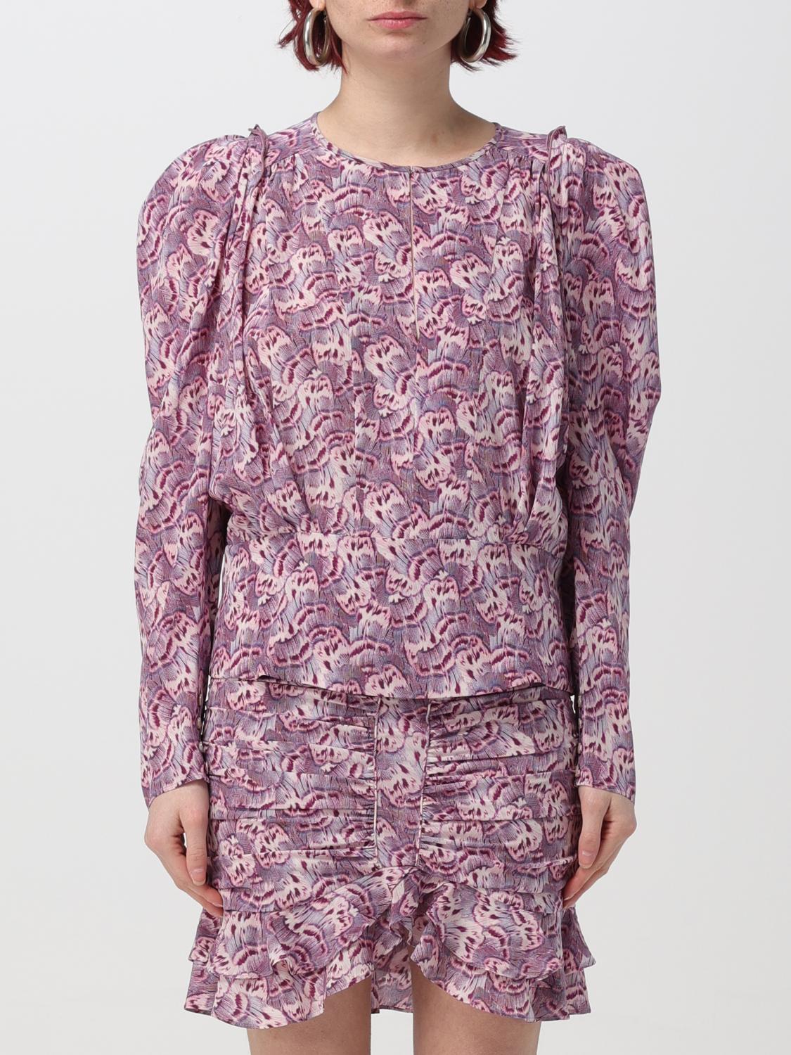 ISABEL MARANT TOP: Blusa con stampa grafica Isabel Marant, Rosa - Img 1