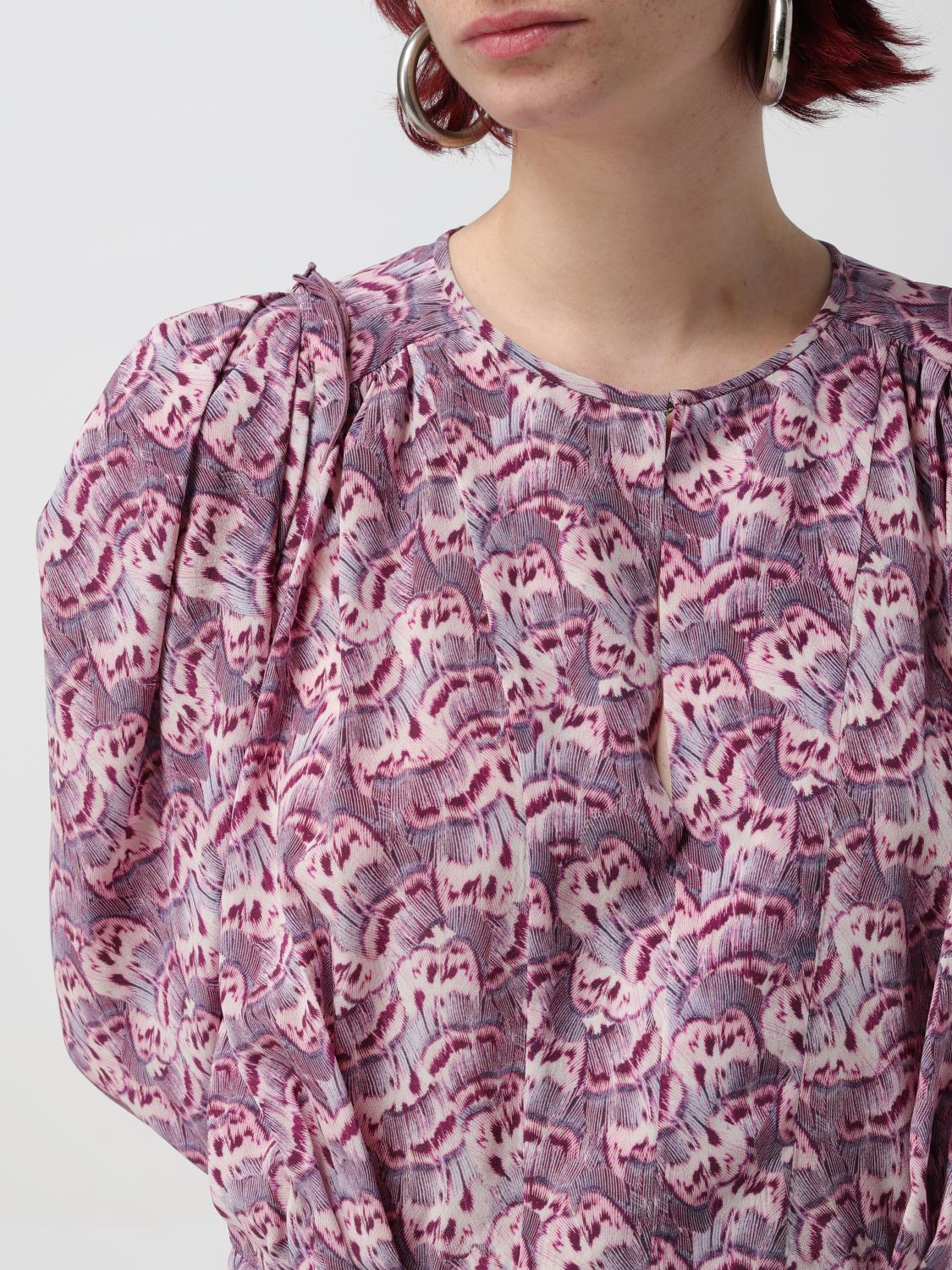 ISABEL MARANT TOP: Blusa con stampa grafica Isabel Marant, Rosa - Img 4