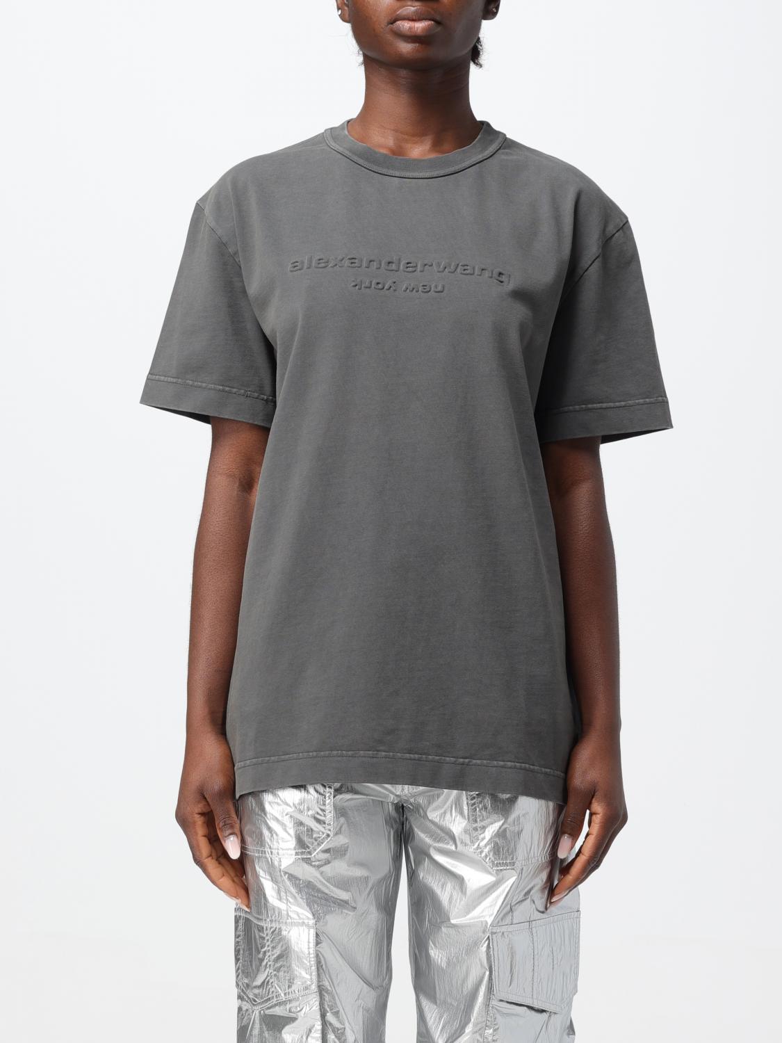 超美品 alexander wang グレー Tシャツ 半袖 alexander wang - 【ラスト1点】 SHORT SLEEVE TEE WITH NY PUFF