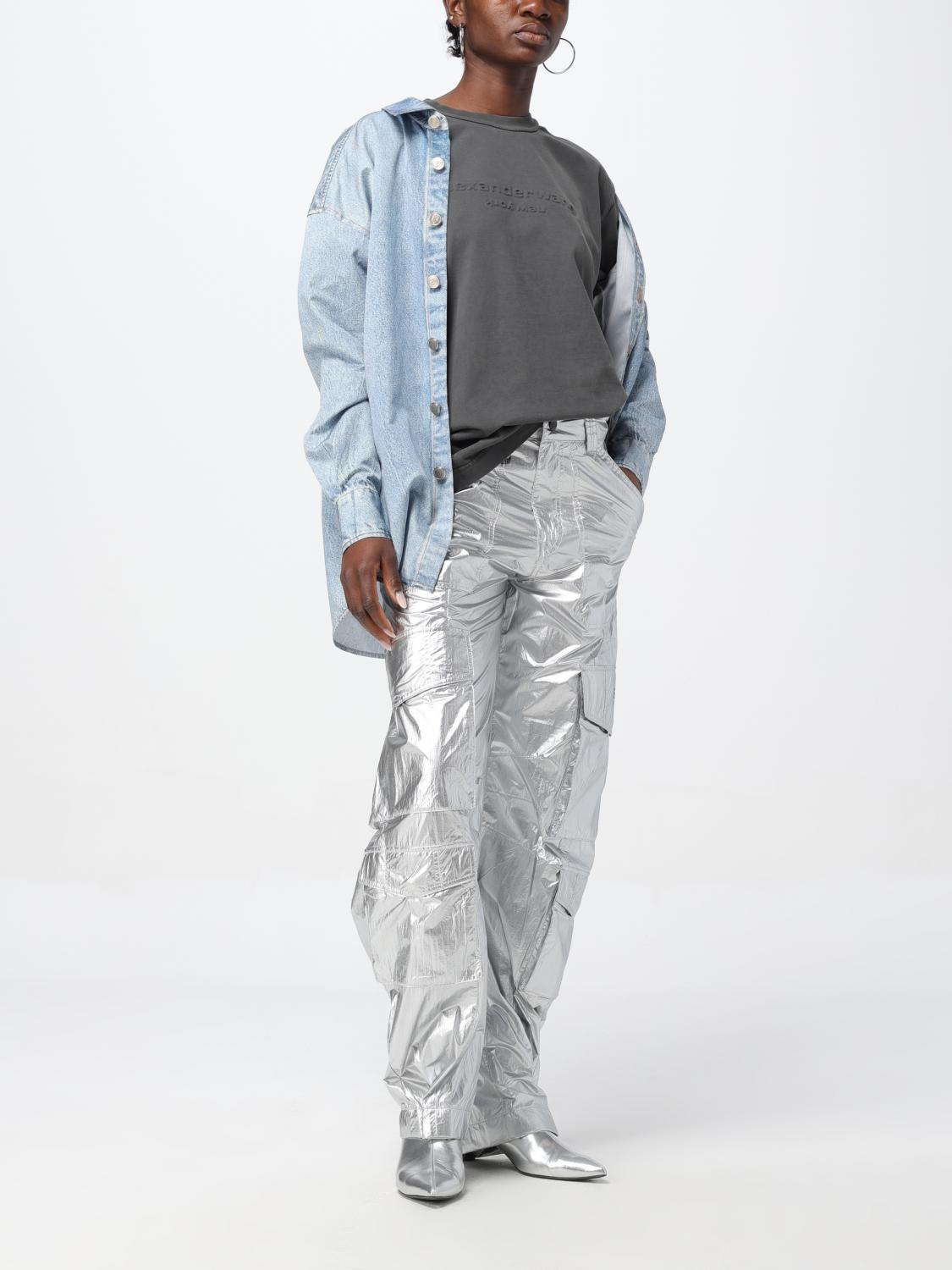 ALEXANDER WANG T-SHIRTS: T-shirt Alexander Wang con logo, Grigio 1 - Img 2