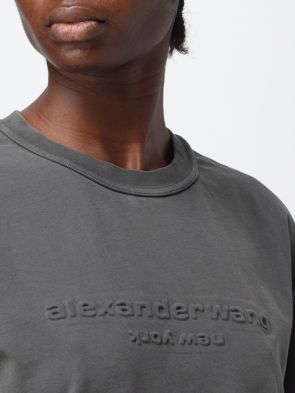 ALEXANDER WANG T-SHIRTS: T-shirt Alexander Wang con logo, Grigio 1 - Img 5