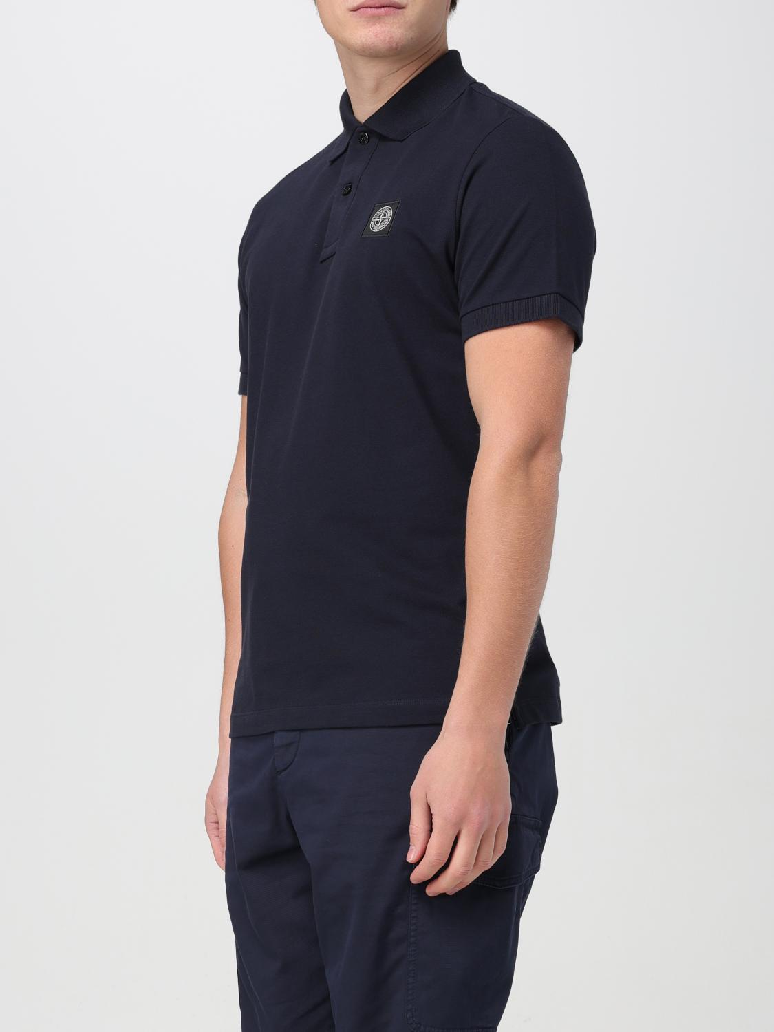 STONE ISLAND POLO: Polo Stone Island in cotone piquet , Blue - Img 4