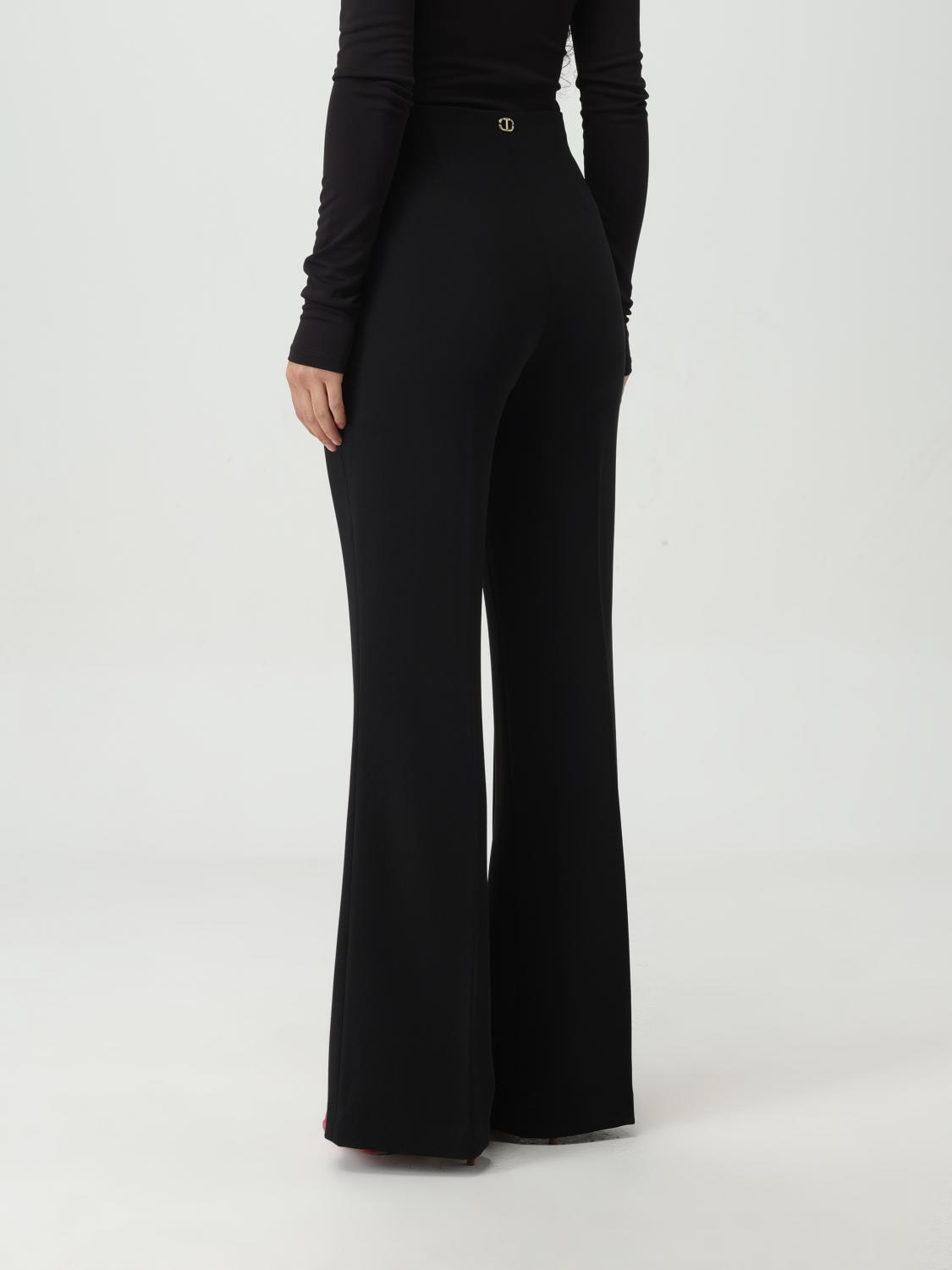 TWINSET PANTALONI: Pantalone Twinset in tessuto , Nero - Img 2