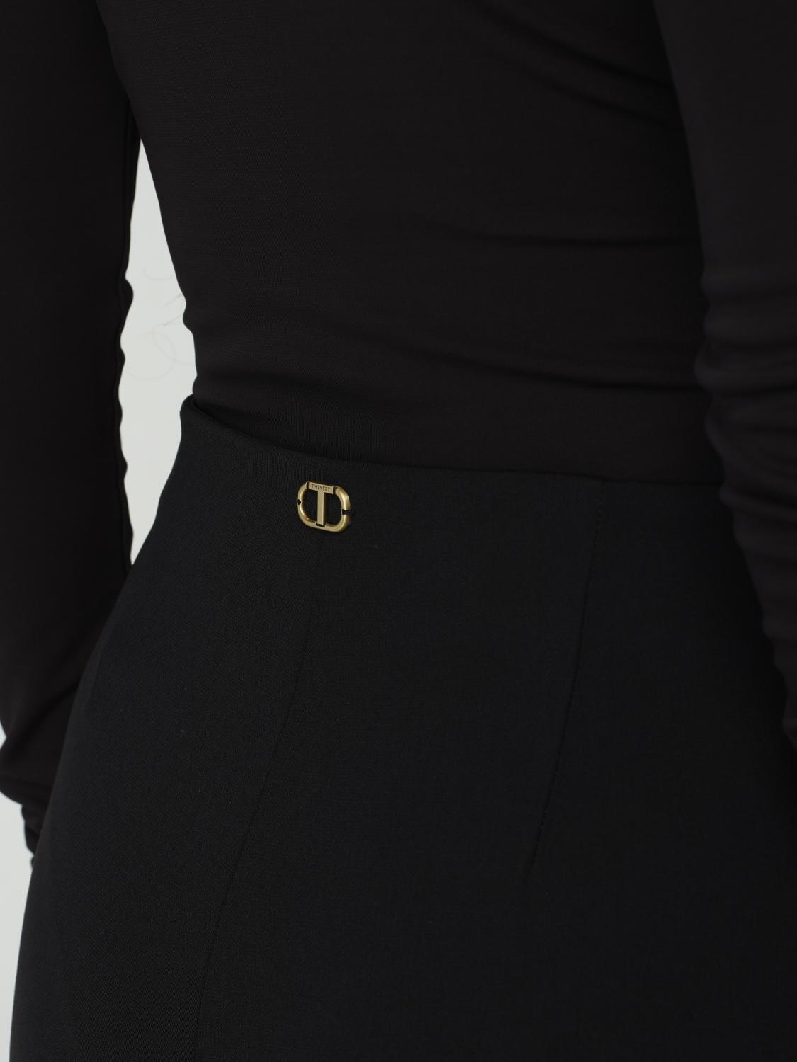 TWINSET PANTALONI: Pantalone Twinset in tessuto , Nero - Img 3