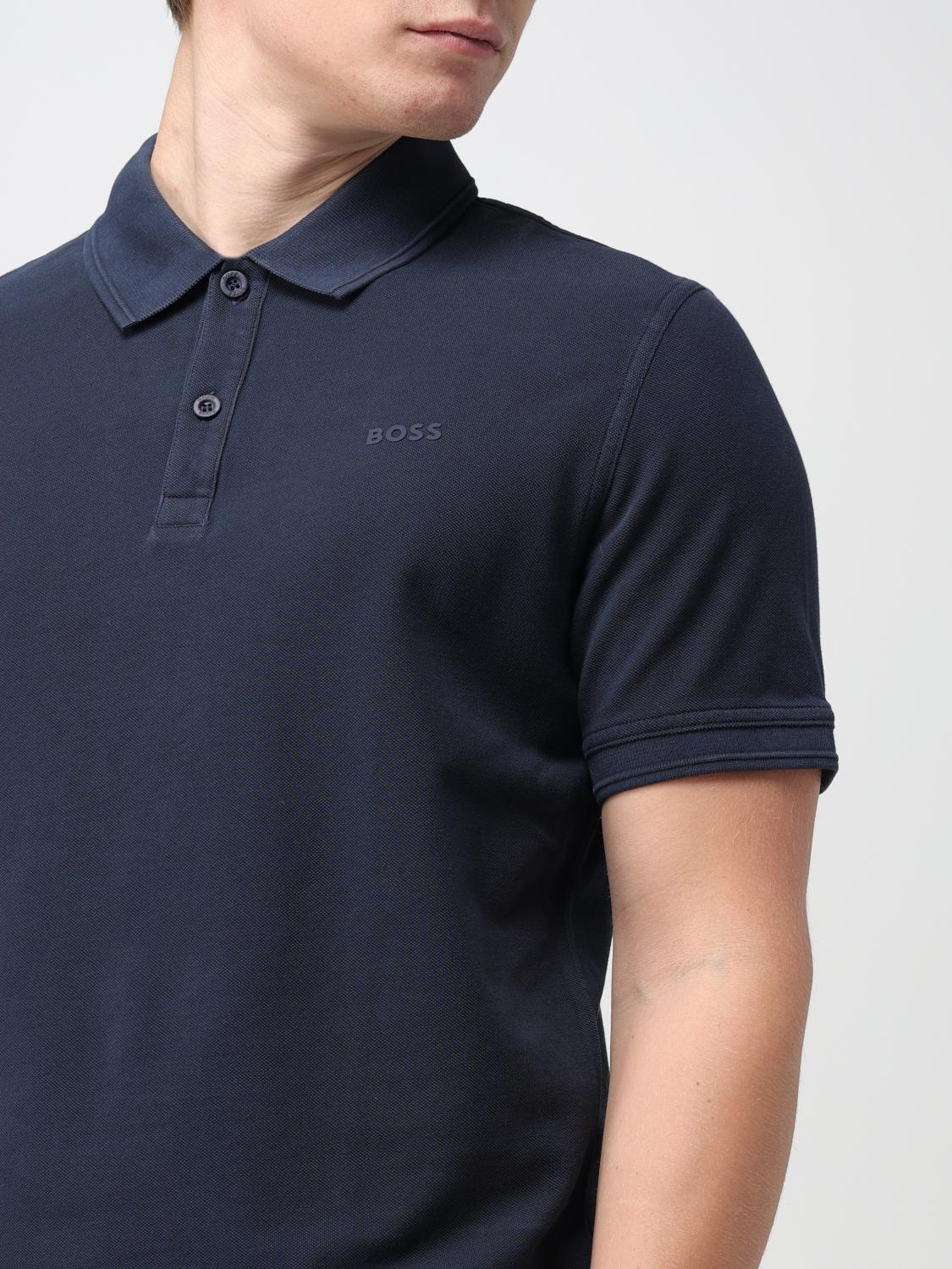 BOSS POLO: Polo Boss in piquet con logo , Blue - Img 3