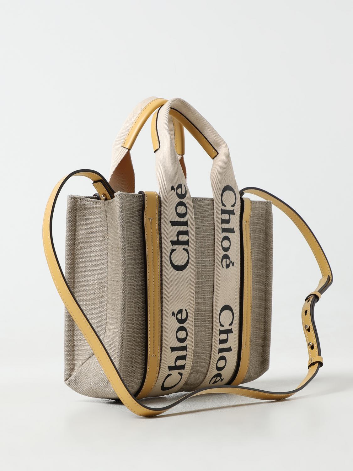CHLOÉ BORSA A MANO: Borsa Chloé in canvas e pelle , Giallo - Img 3