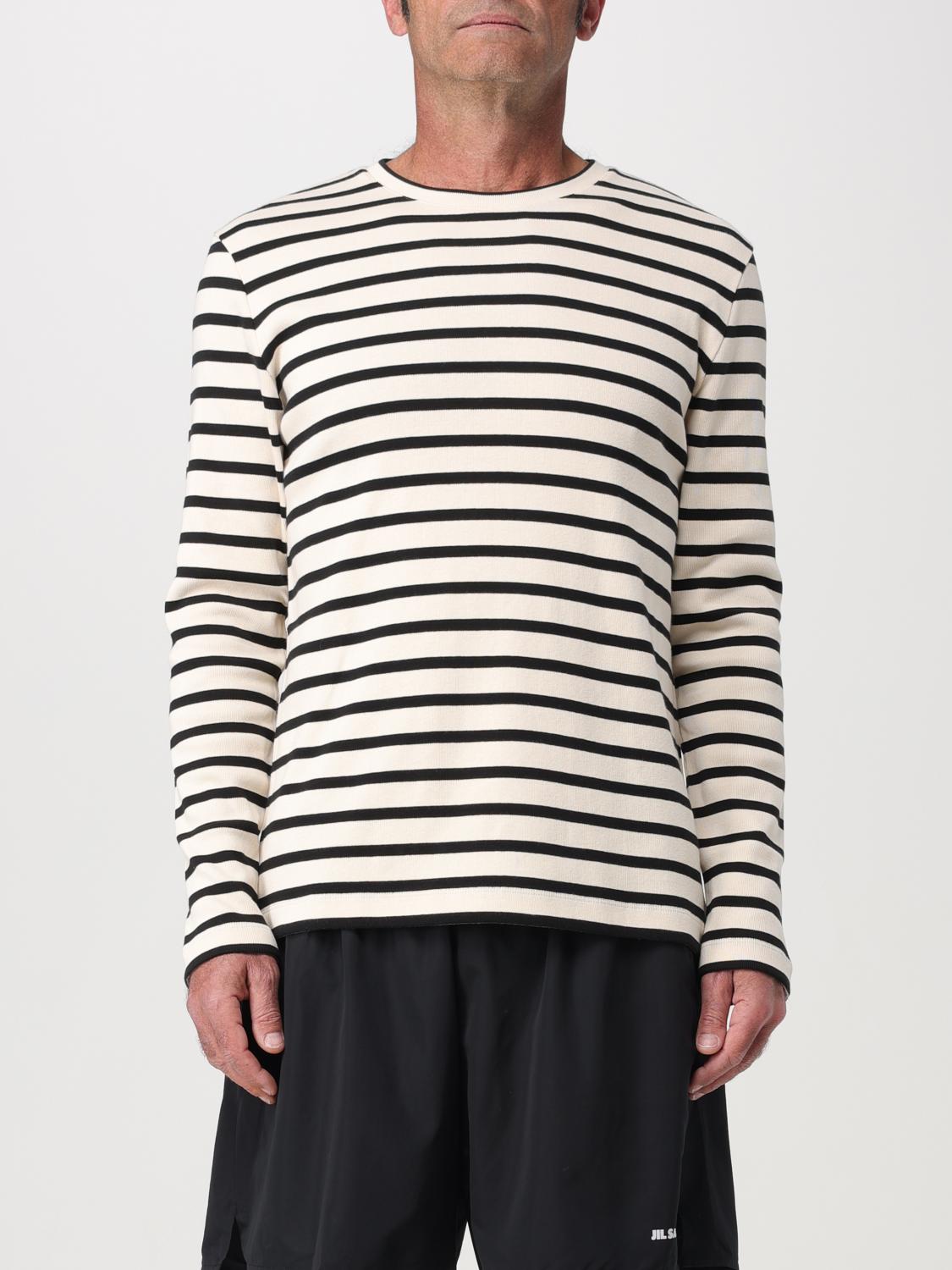 Jil Sander long-sleeve striped cotton t-shirt - White