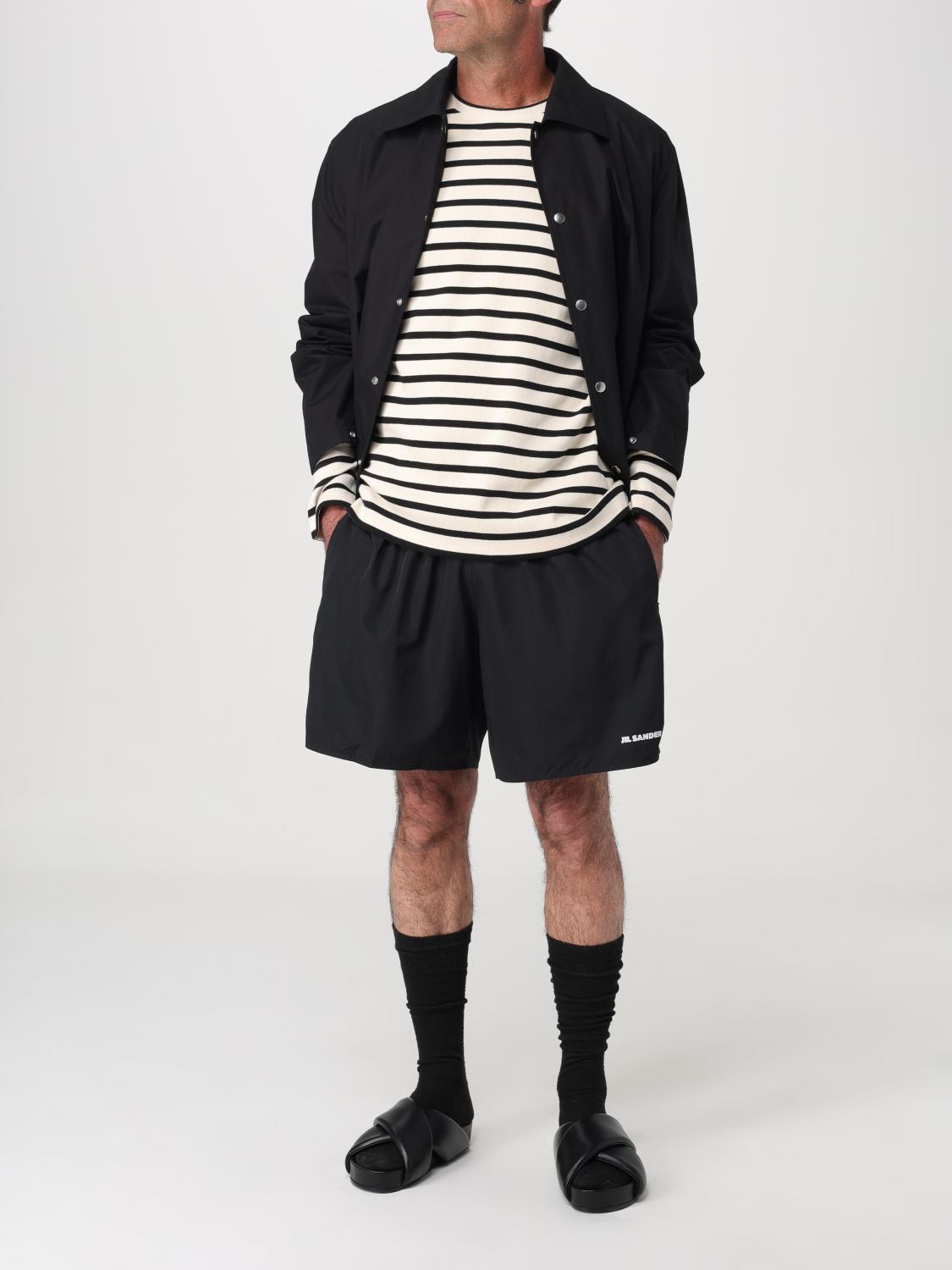 Jil Sander long-sleeve striped cotton t-shirt - White