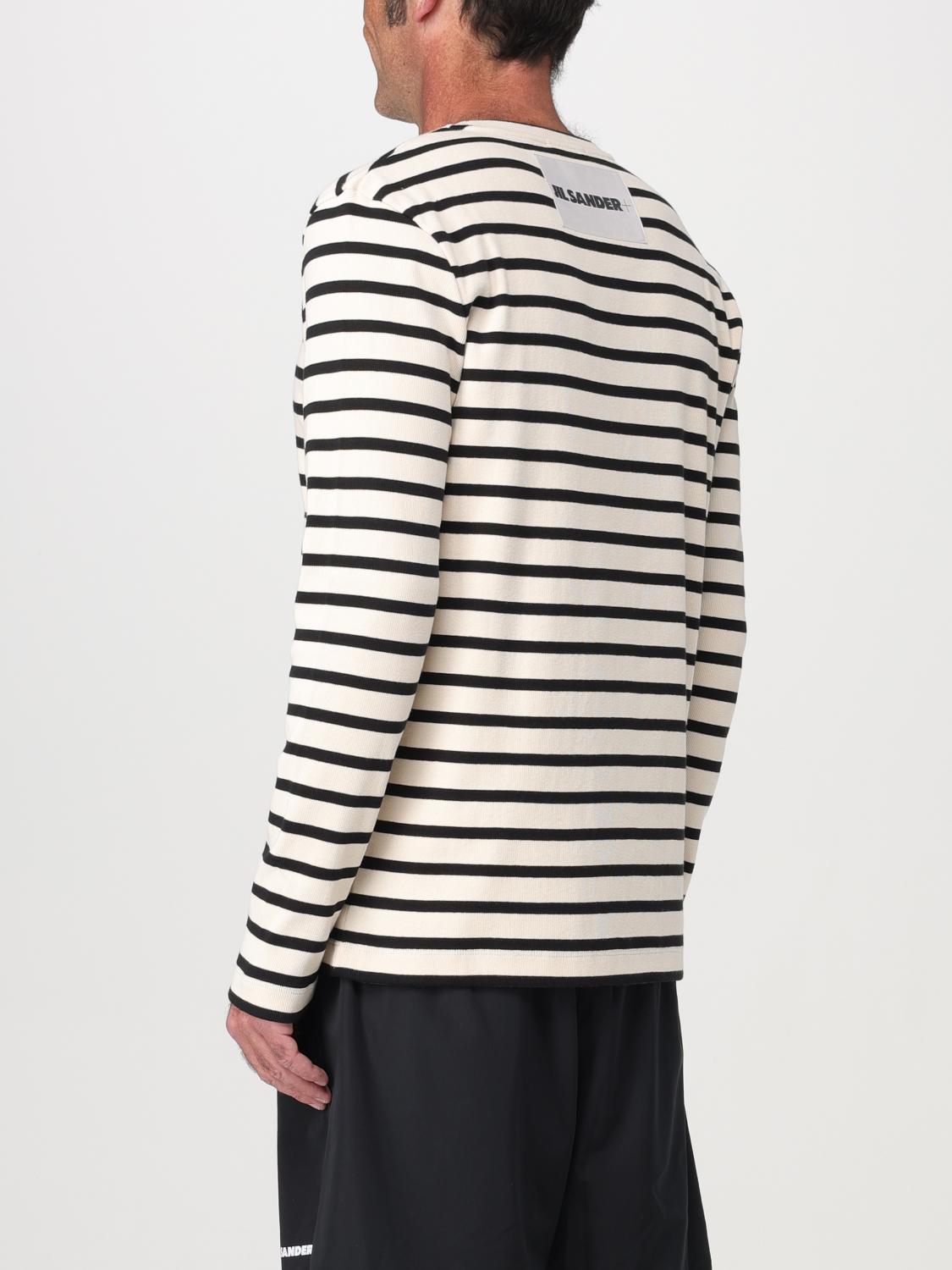 Jil Sander long-sleeve striped cotton t-shirt - White