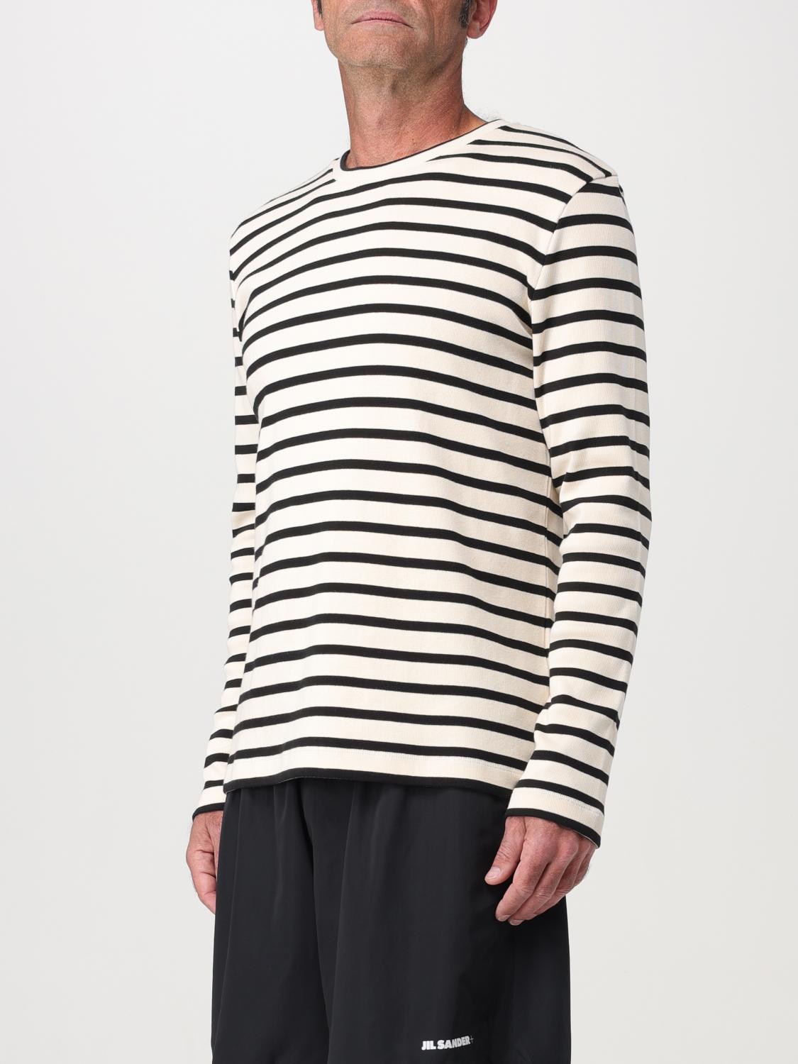 Jil Sander long-sleeve striped cotton t-shirt - White